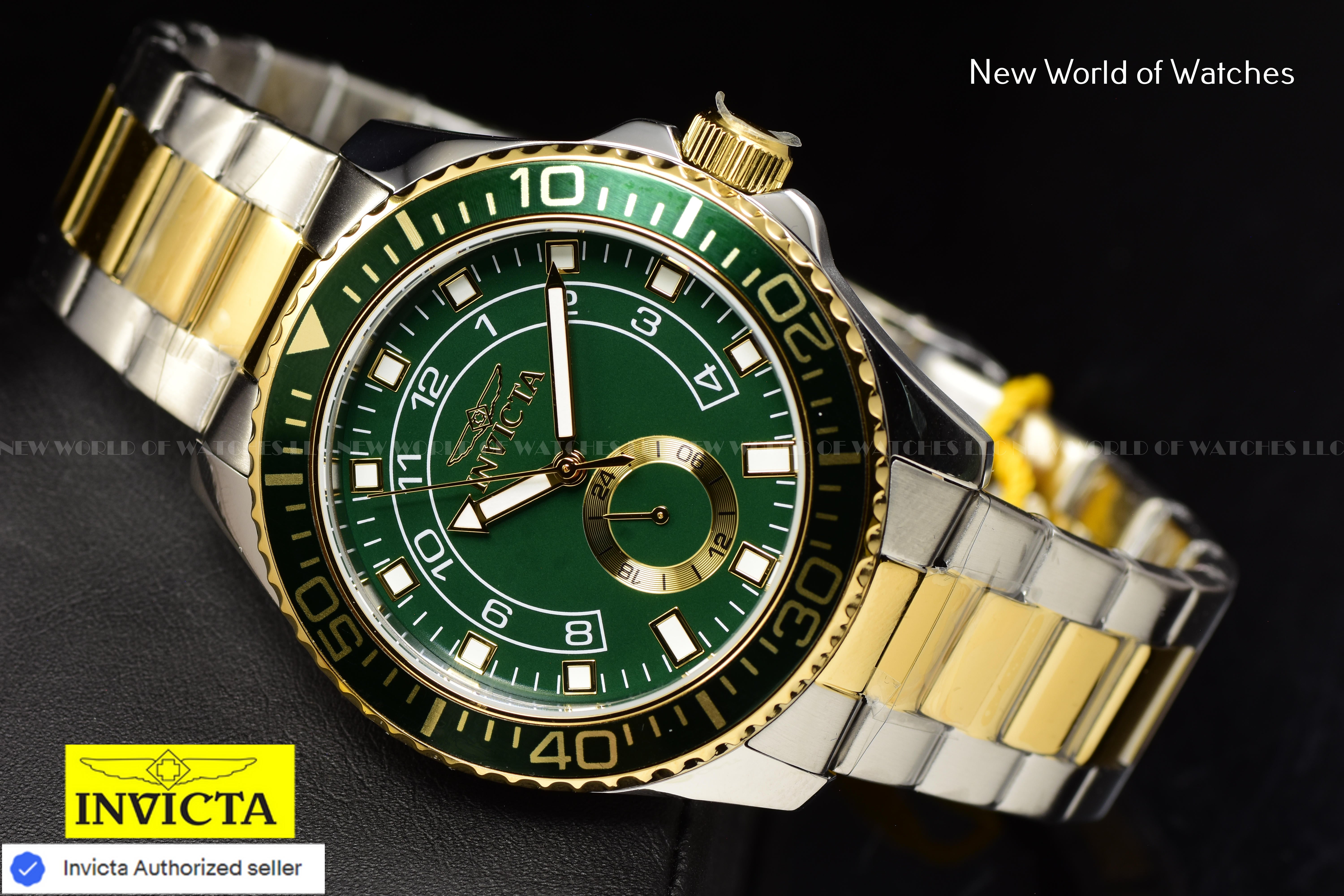 Invicta Men Pro Diver 44mm Green Quartz Japan Stainless Steel Watch