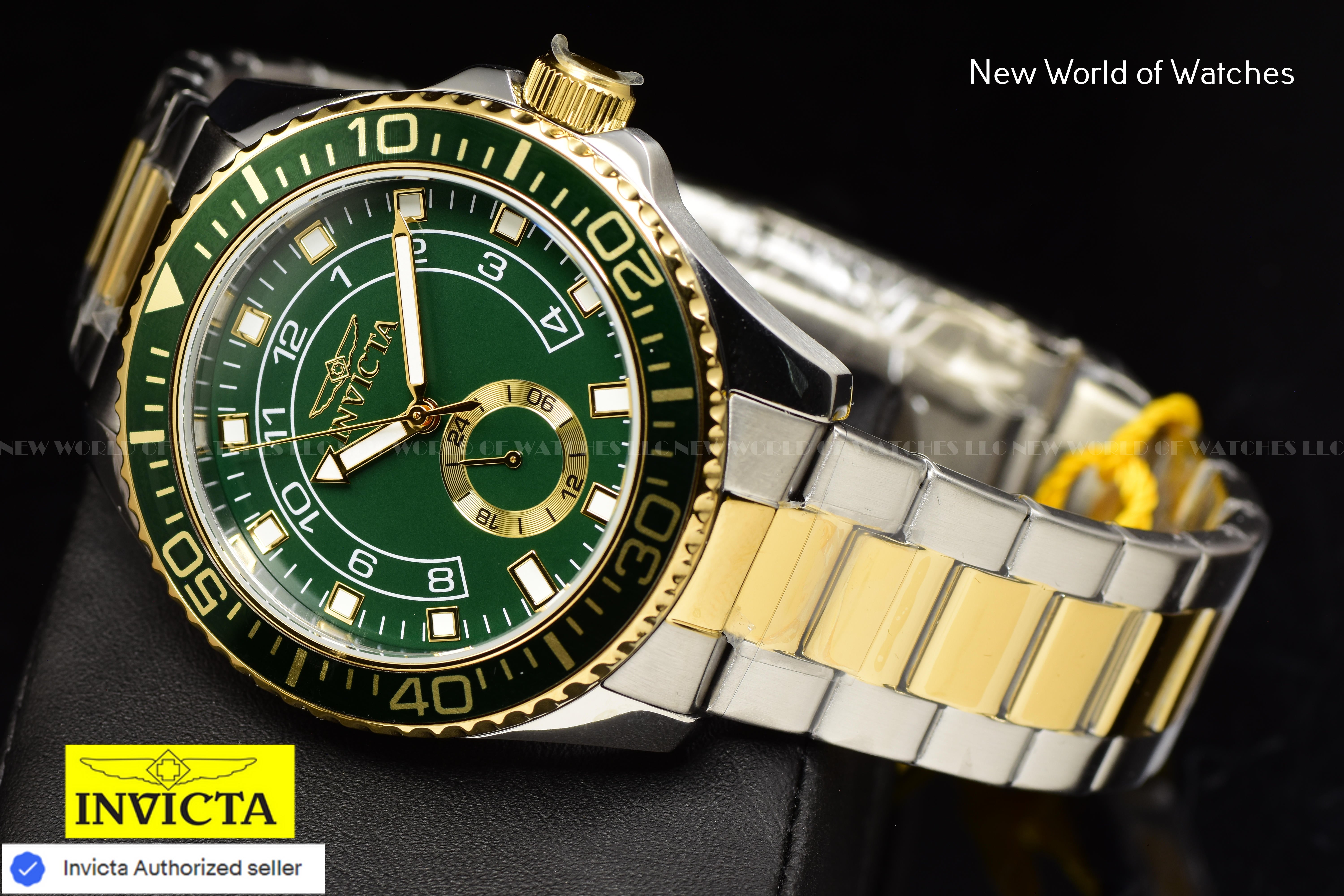 Invicta Men Pro Diver 44mm Green Quartz Japan Stainless Steel Watch