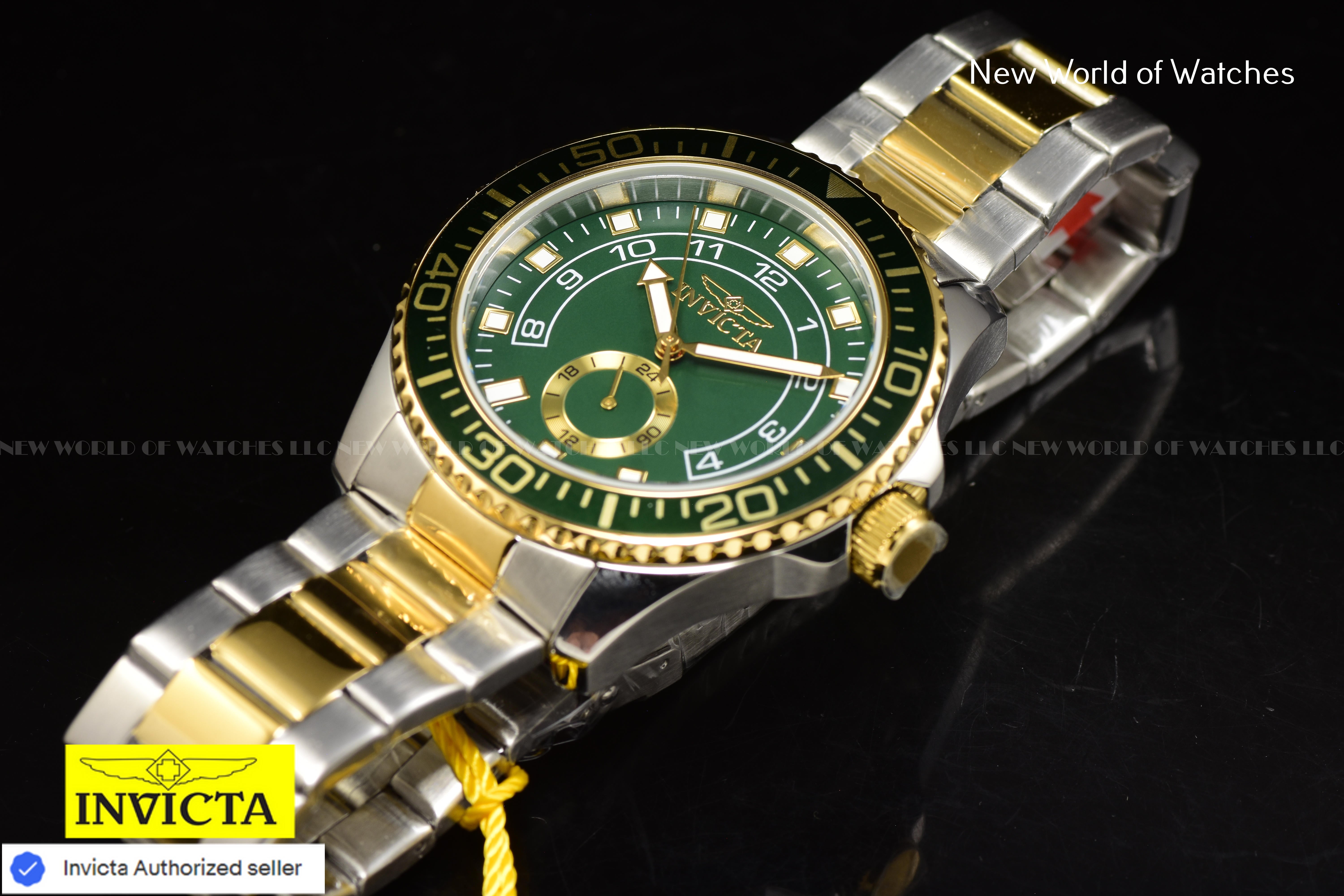 Invicta Men Pro Diver 44mm Green Quartz Japan Stainless Steel Watch