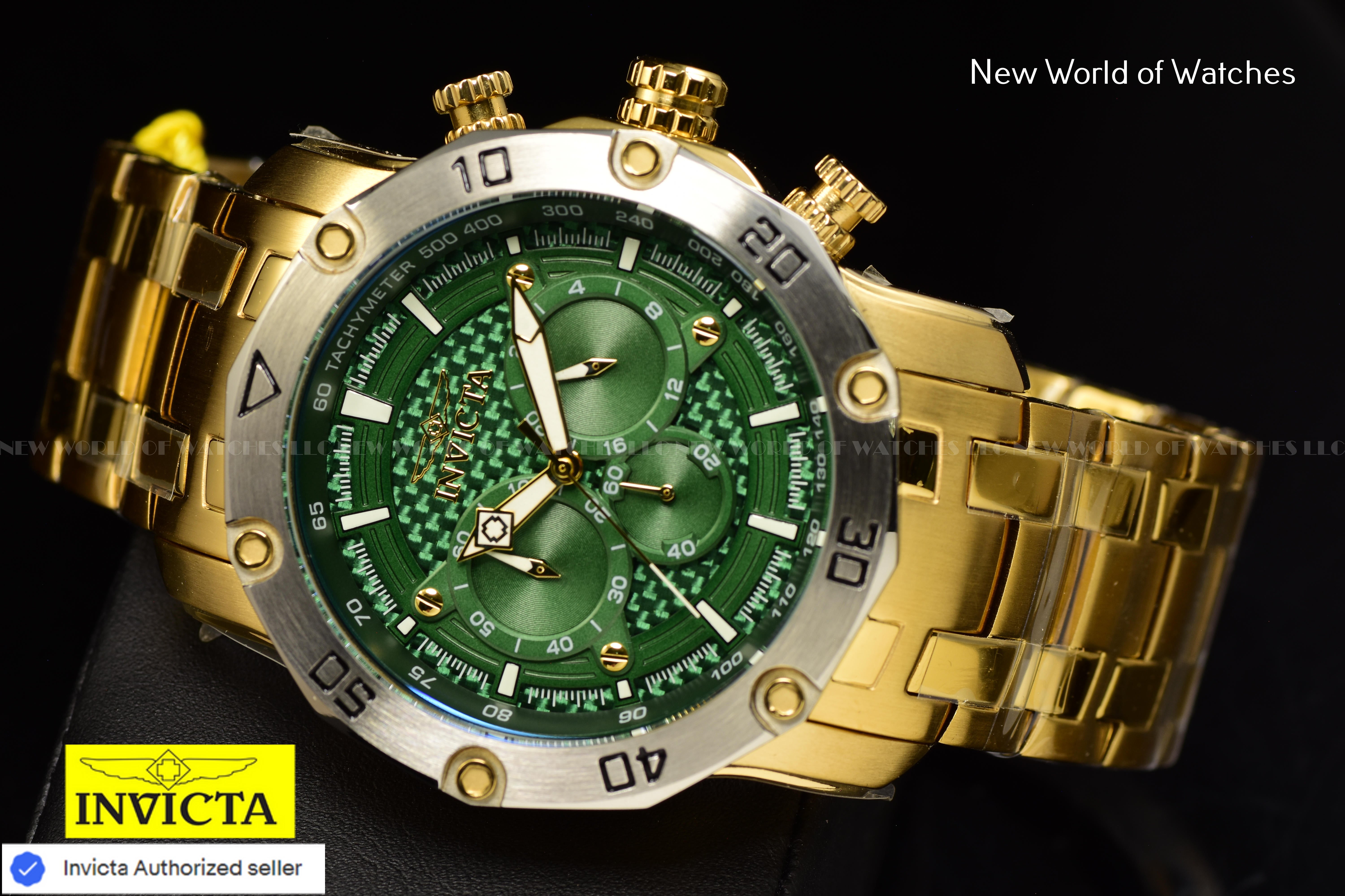 Invicta Men Pro Diver 50mm Green Quartz Japan Stainless Steel Watch