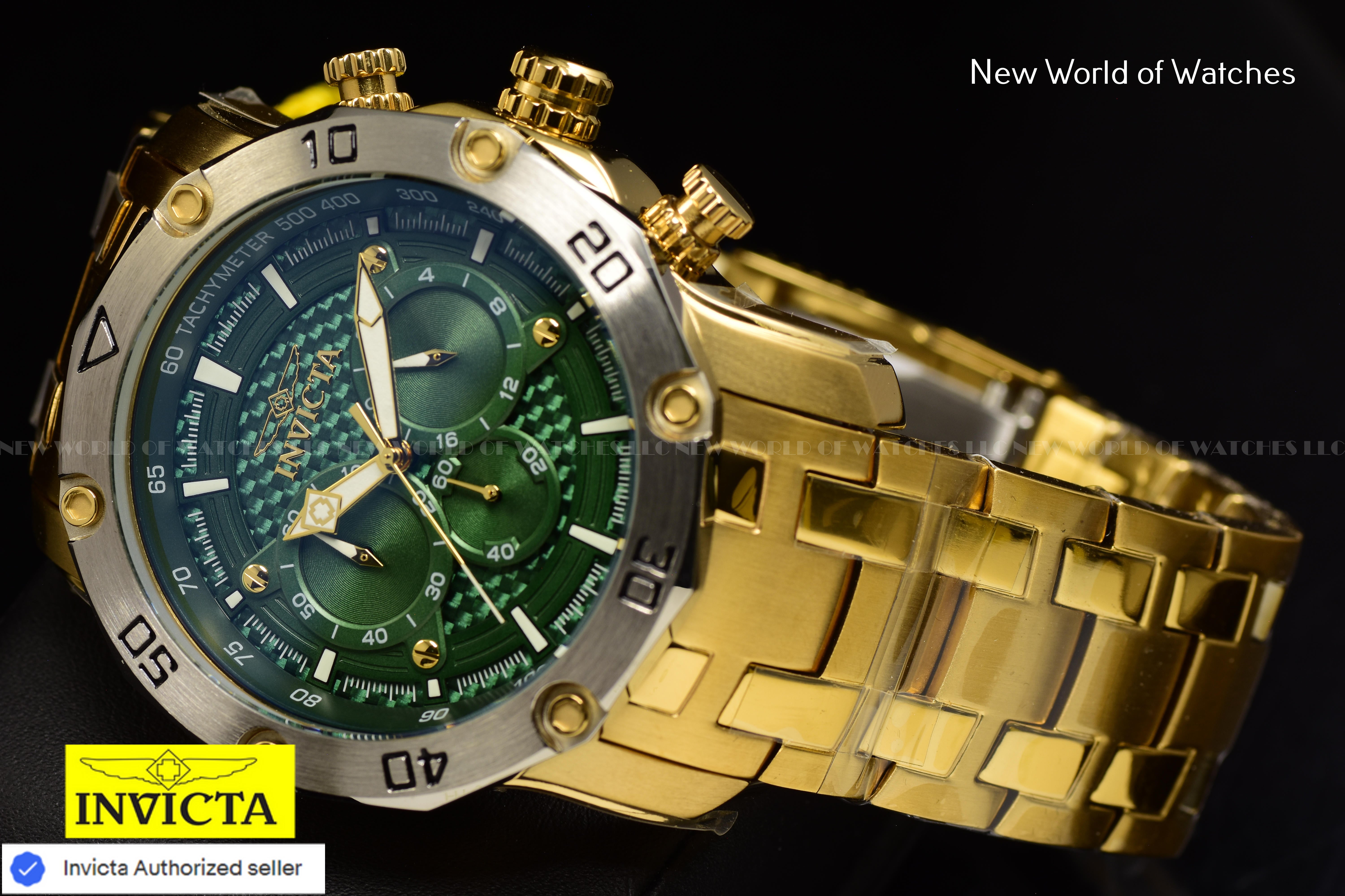Invicta Men Pro Diver 50mm Green Quartz Japan Stainless Steel Watch