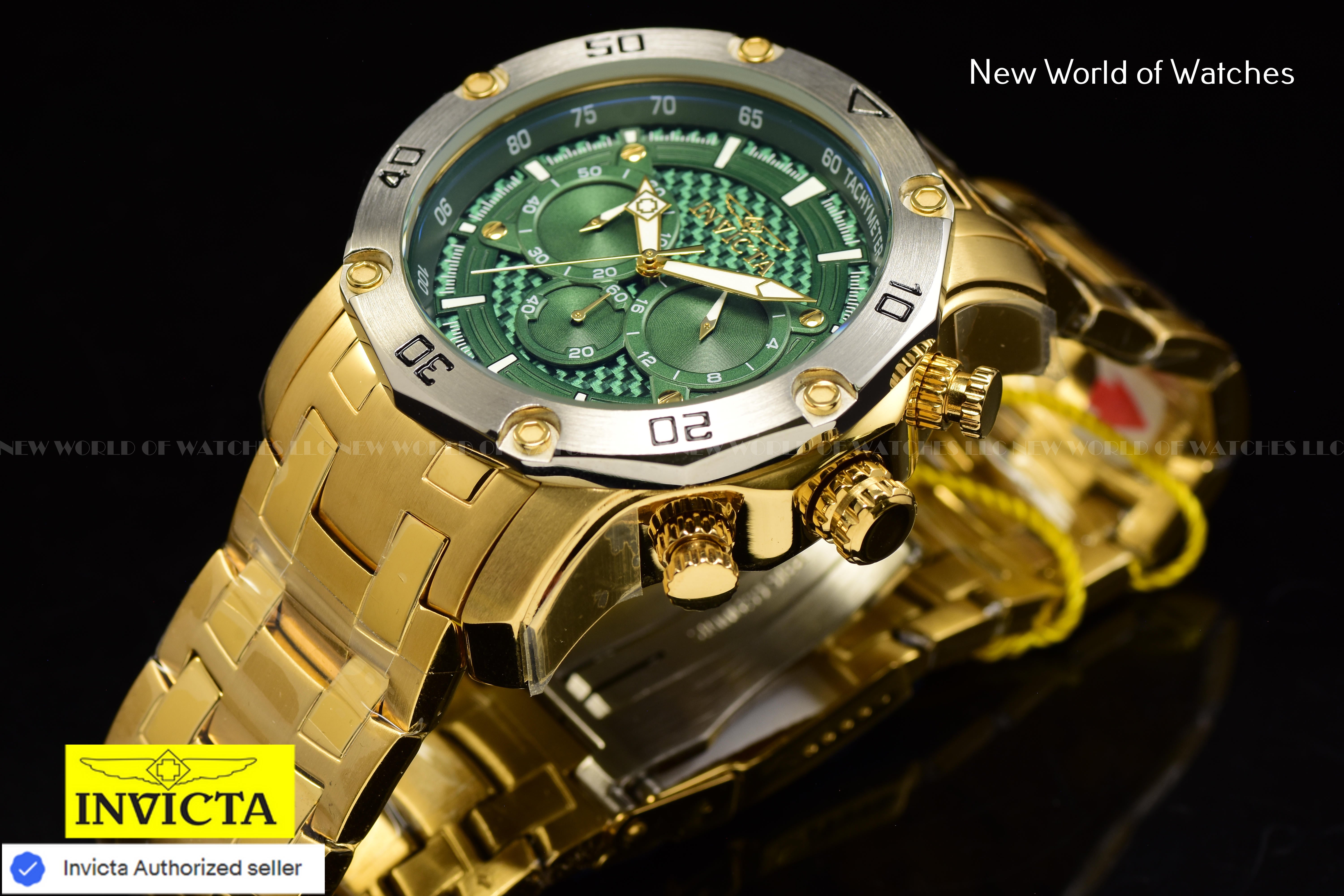 Invicta Men Pro Diver 50mm Green Quartz Japan Stainless Steel Watch