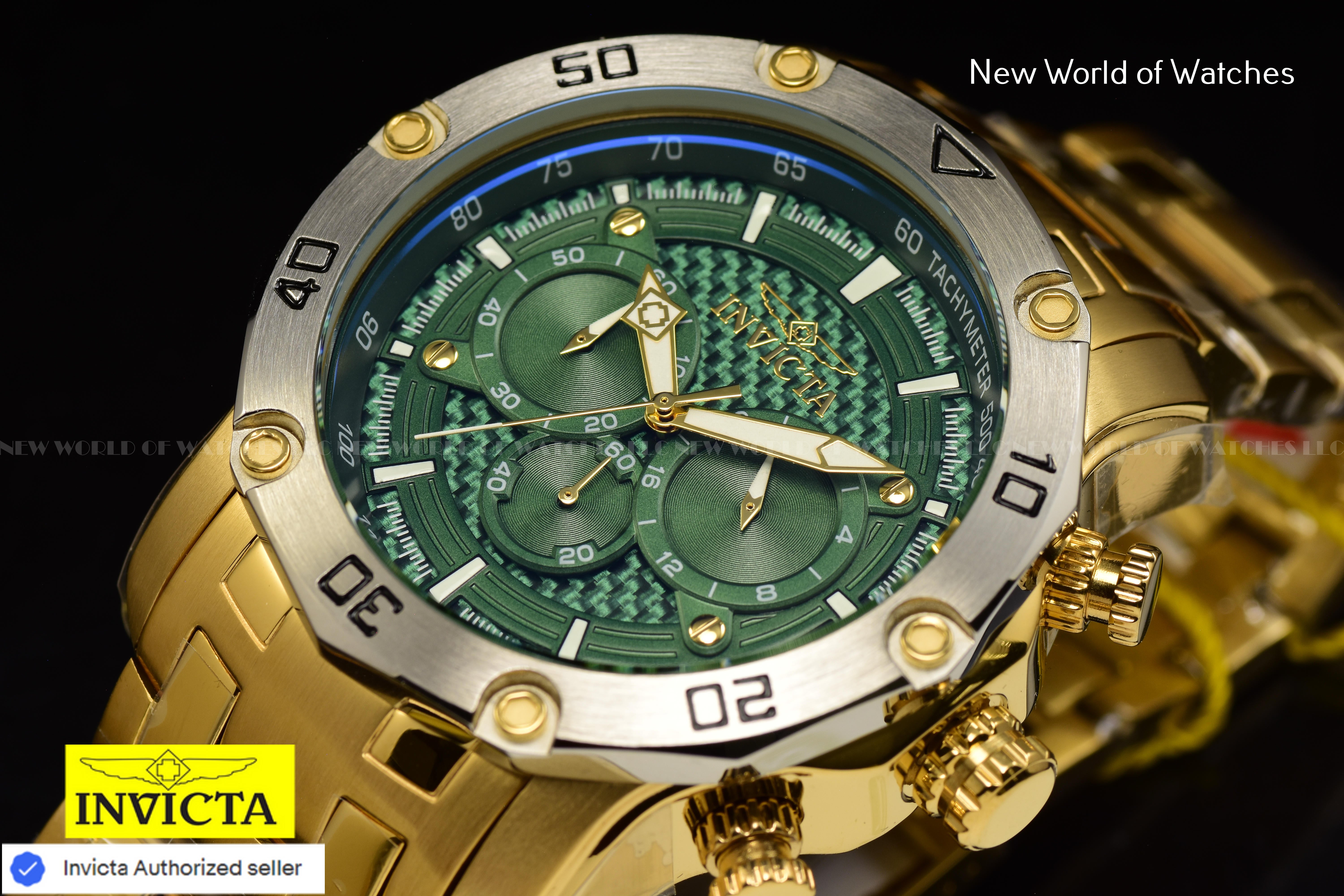 Invicta Men Pro Diver 50mm Green Quartz Japan Stainless Steel Watch