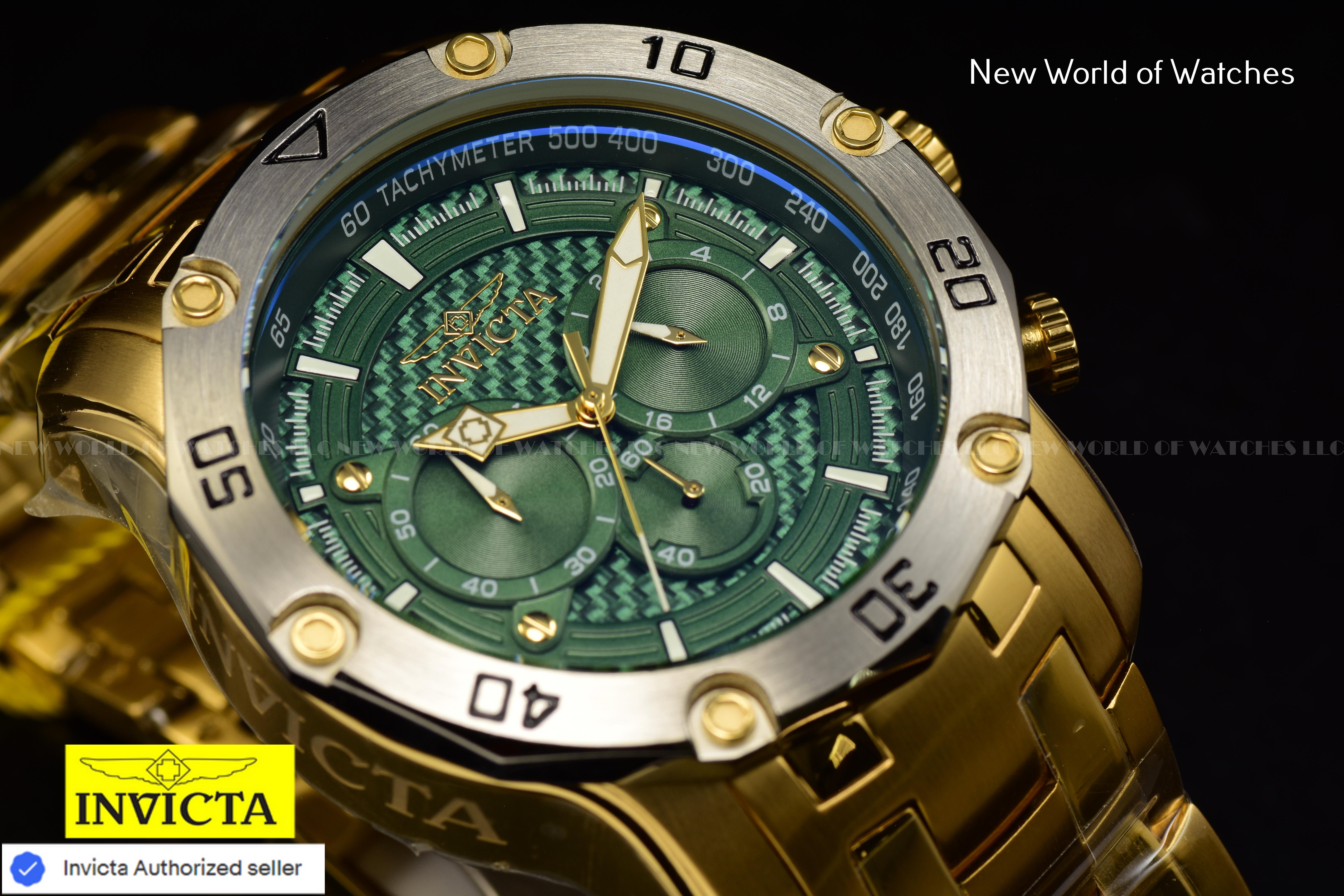 Invicta Men Pro Diver 50mm Green Quartz Japan Stainless Steel Watch