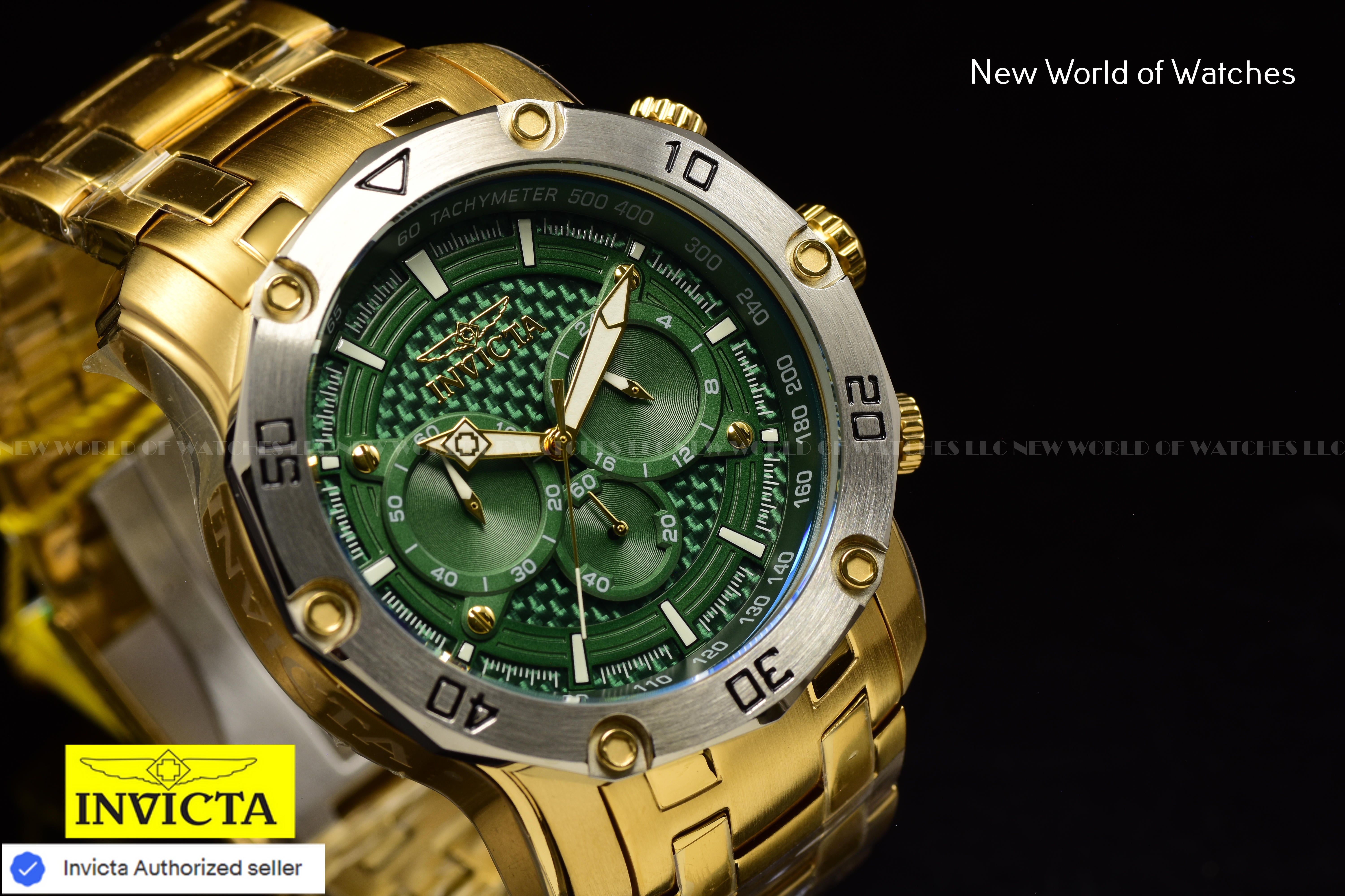 Invicta Men Pro Diver 50mm Green Quartz Japan Stainless Steel Watch