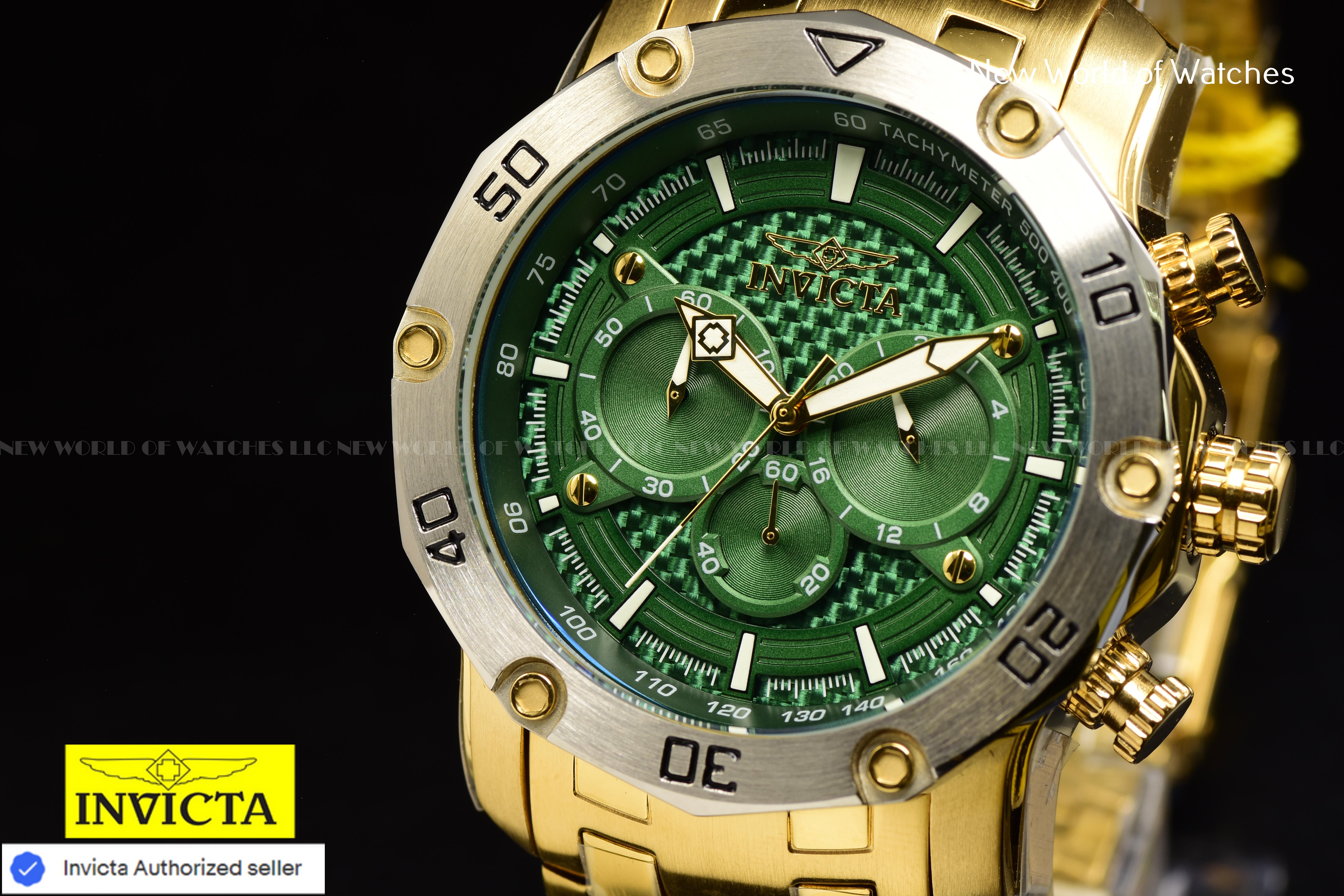 Invicta Men Pro Diver 50mm Green Quartz Japan Stainless Steel Watch