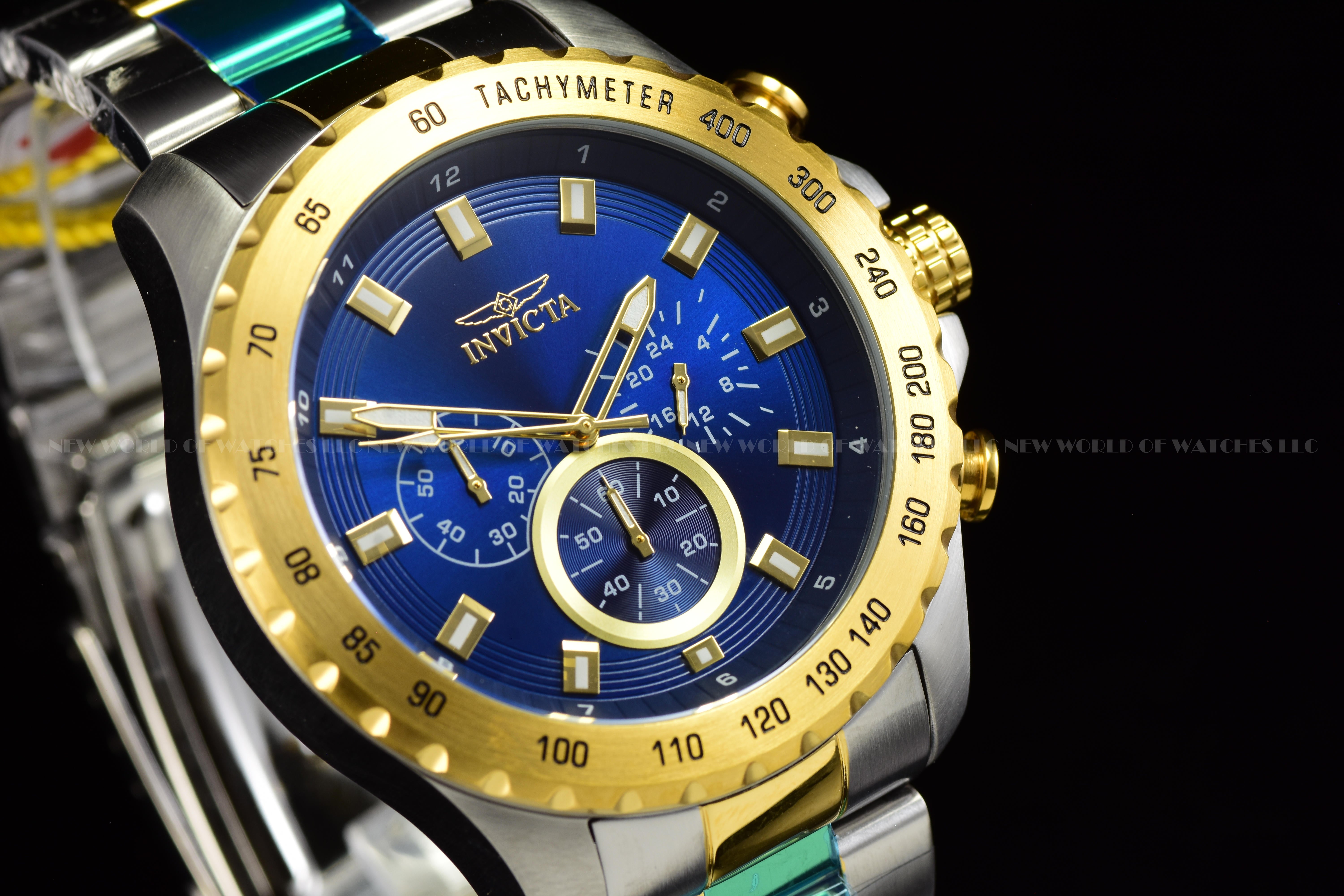 Invicta Men Speedway 48mm Blue Quartz Japan Stainless Steel Watch
