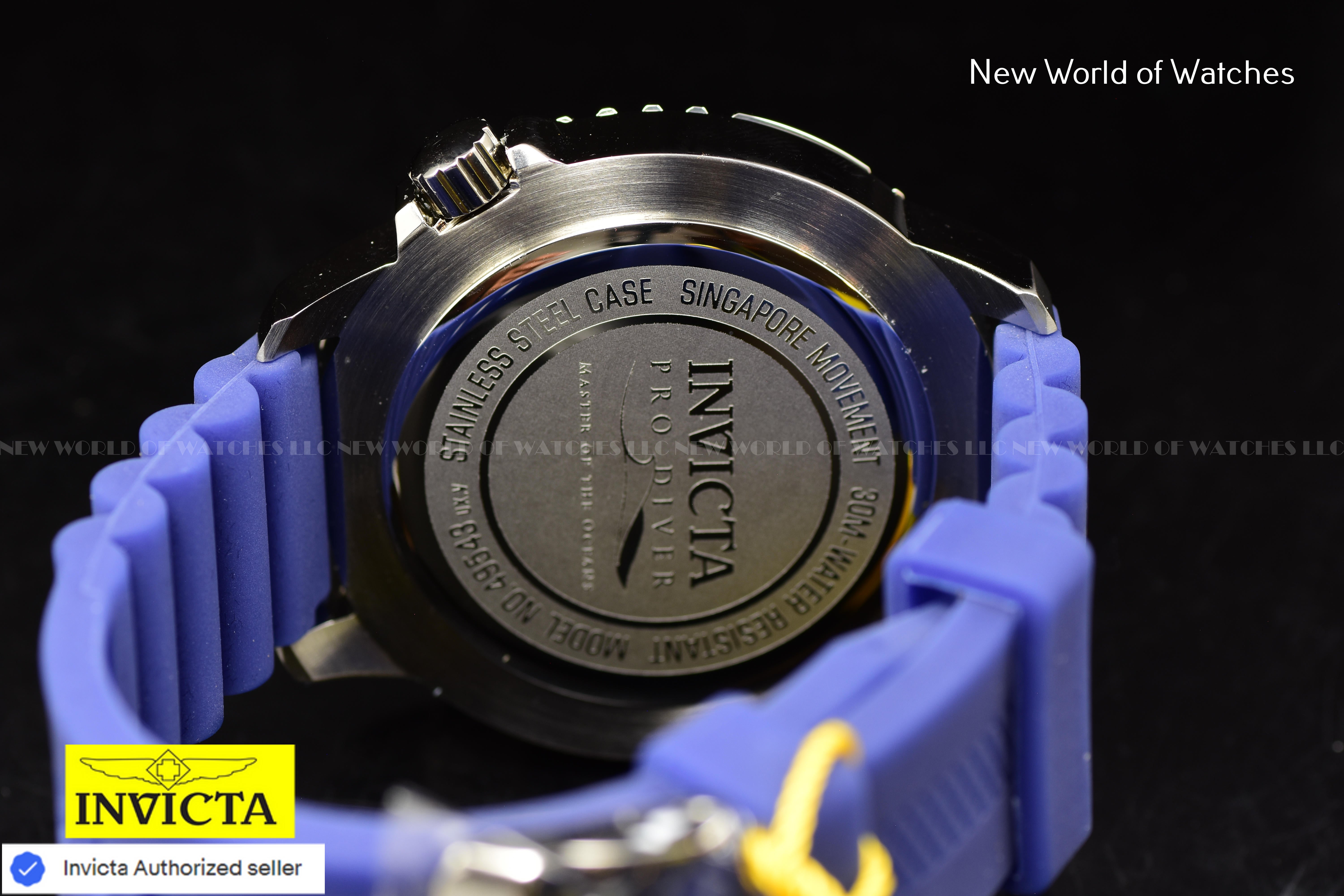 Invicta Men Pro Diver 48mm Orange Quartz Singapore Silicone Watch