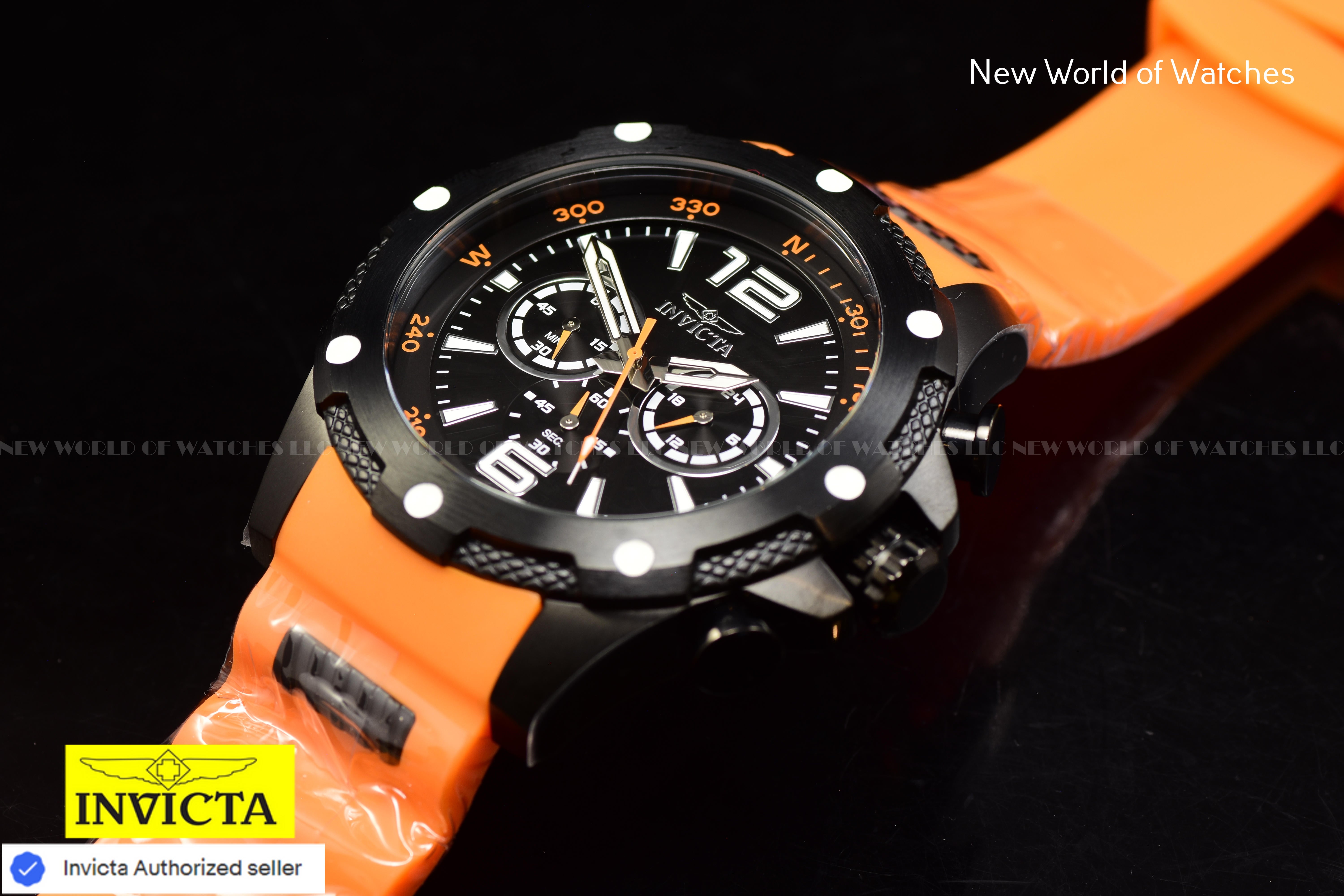 Invicta Men I-Force 50mm Black Quartz Japan Silicone Stainless Steel New Watch