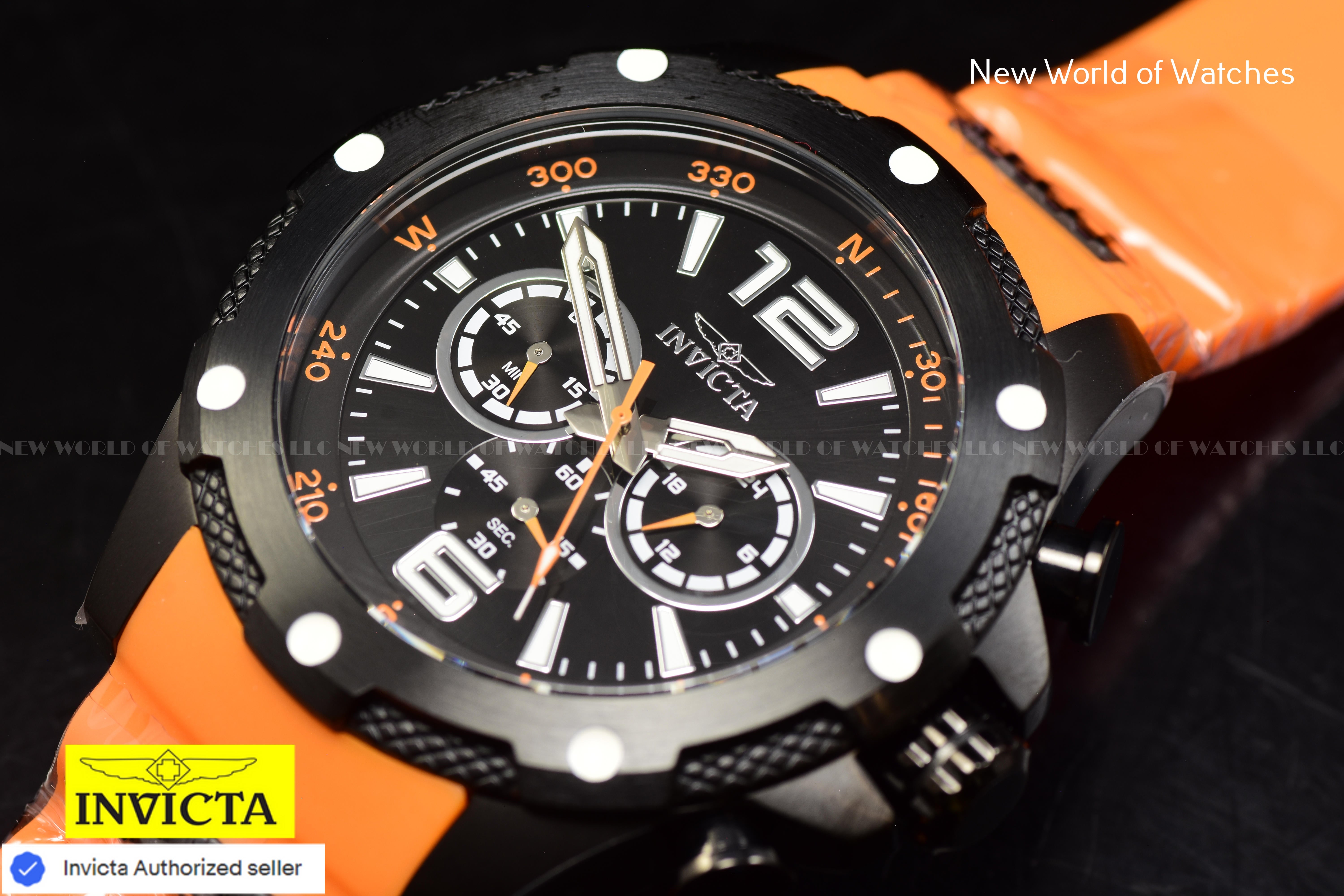 Invicta Men I-Force 50mm Black Quartz Japan Silicone Stainless Steel New Watch