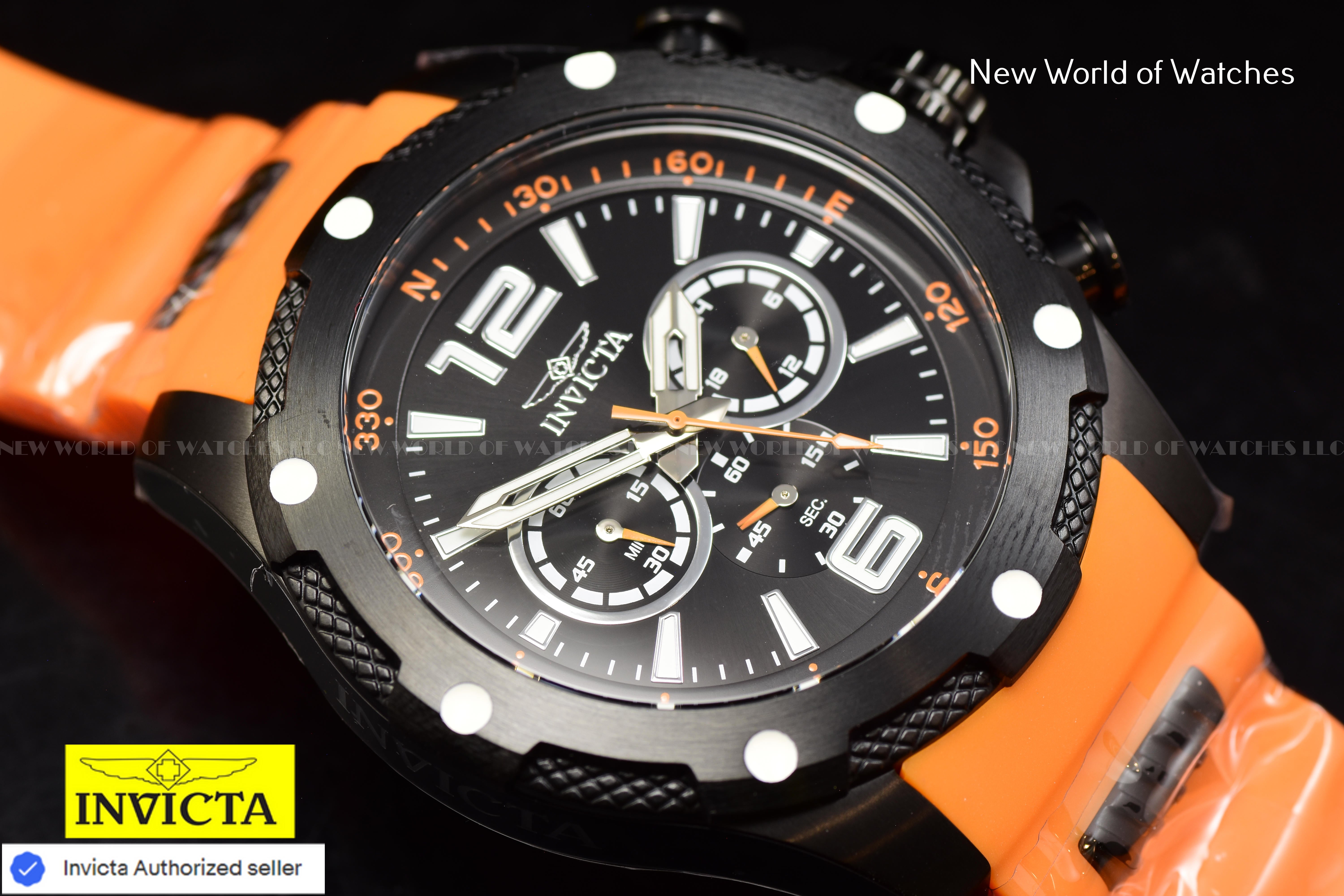 Invicta Men I-Force 50mm Black Quartz Japan Silicone Stainless Steel New Watch