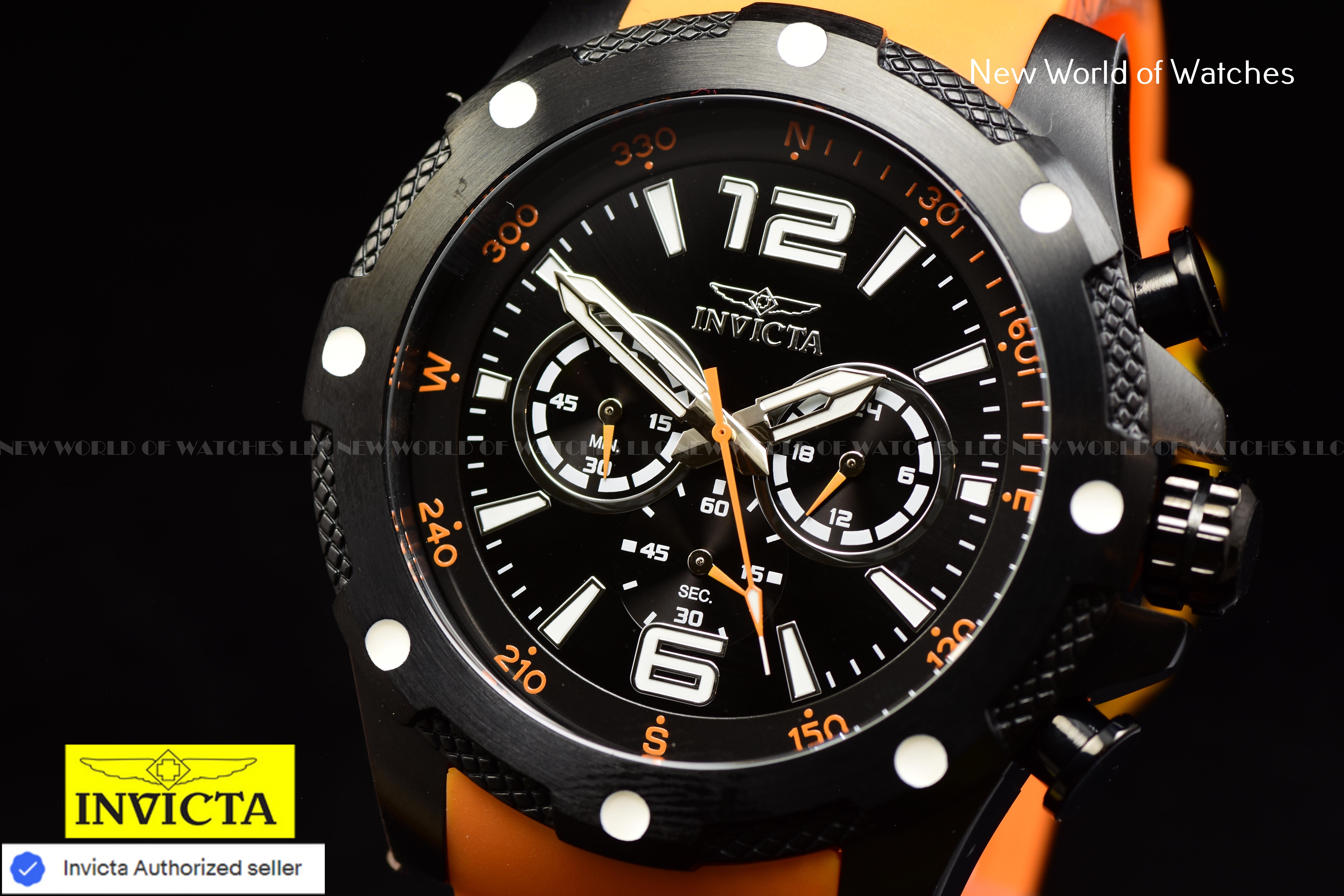Invicta Men I-Force 50mm Black Quartz Japan Silicone Stainless Steel New Watch