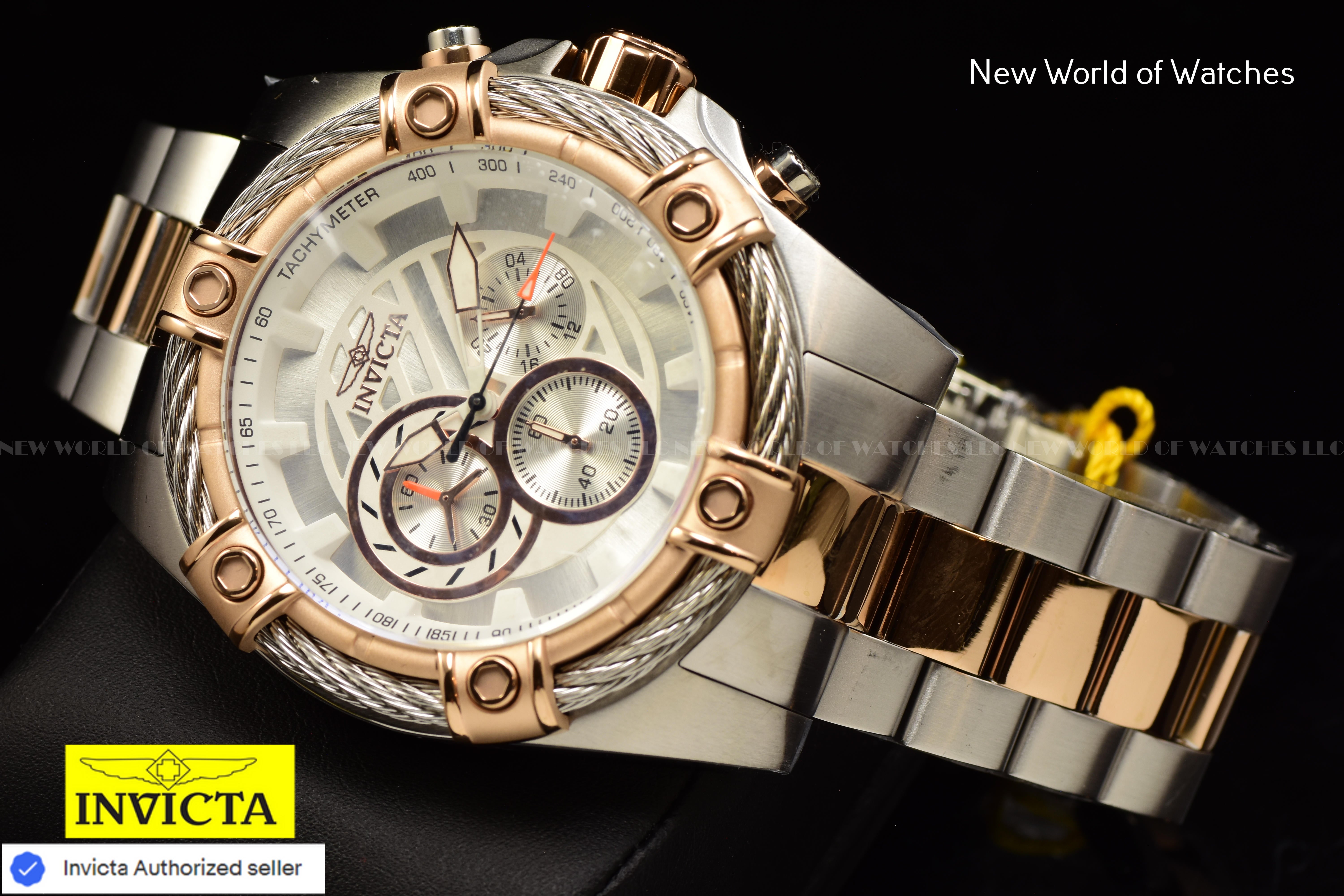 Invicta Men Bolt 52mm Silver Quartz Japan Stainless Steel Watch