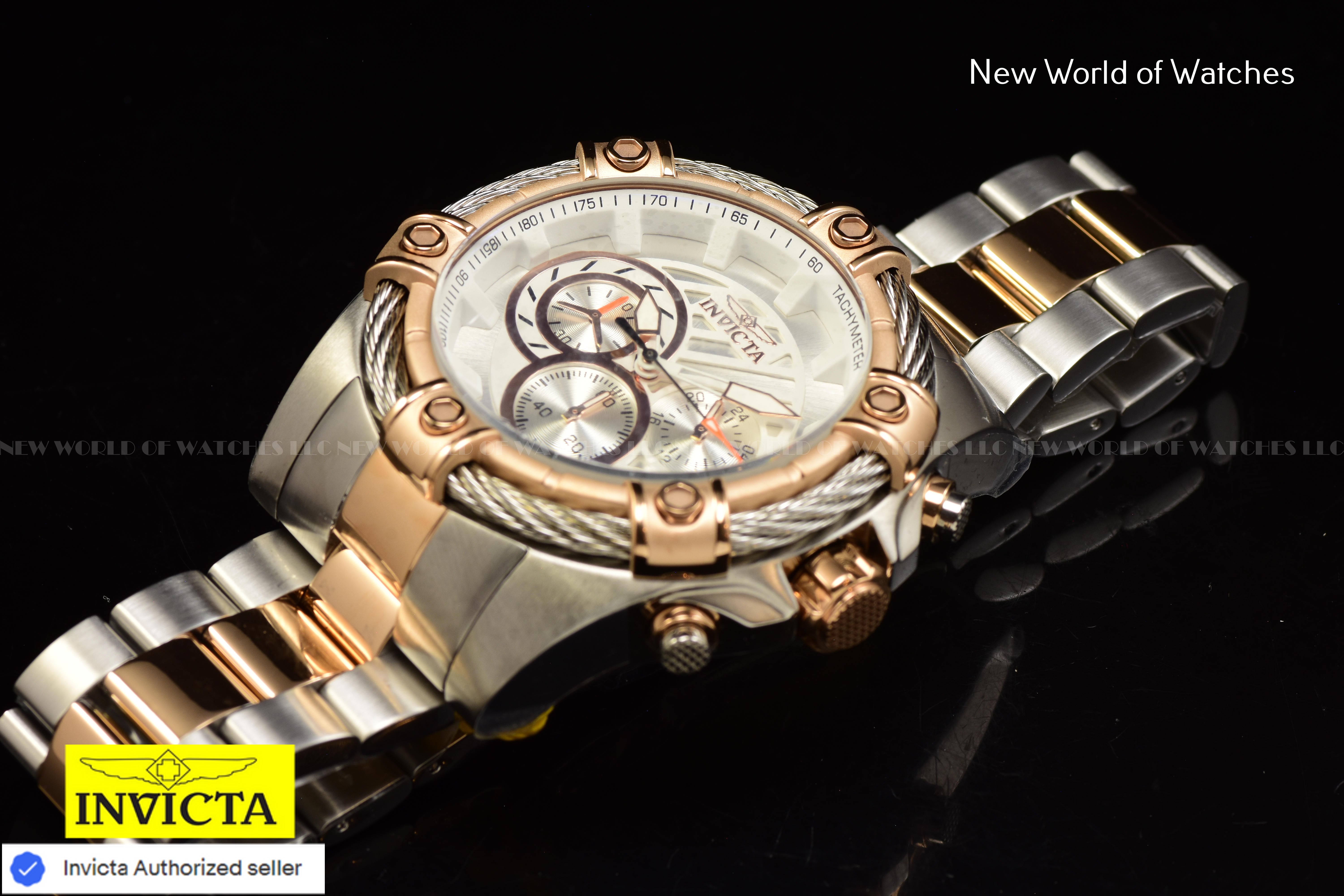 Invicta Men Bolt 52mm Silver Quartz Japan Stainless Steel Watch