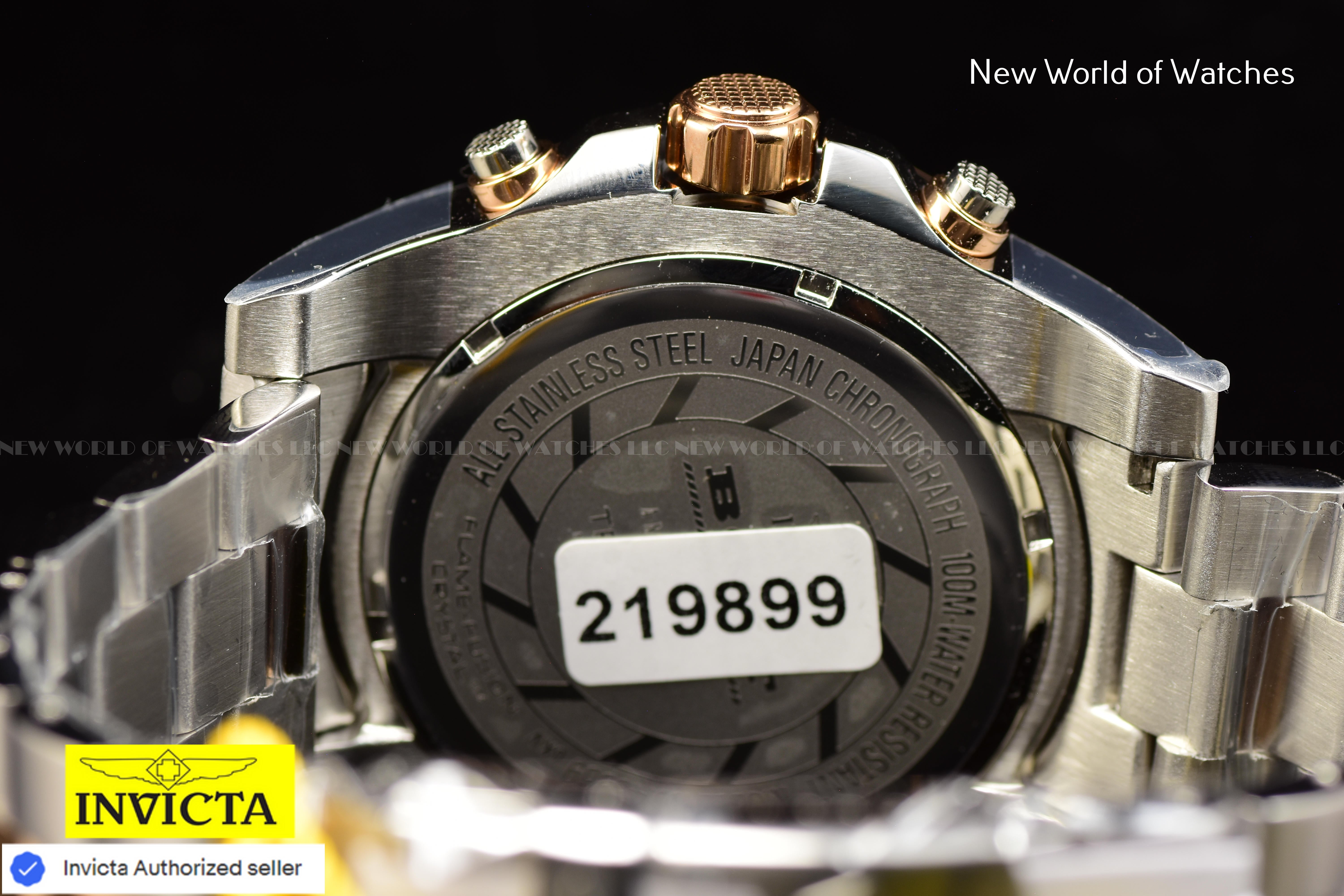 Invicta Men Bolt 52mm Silver Quartz Japan Stainless Steel Watch