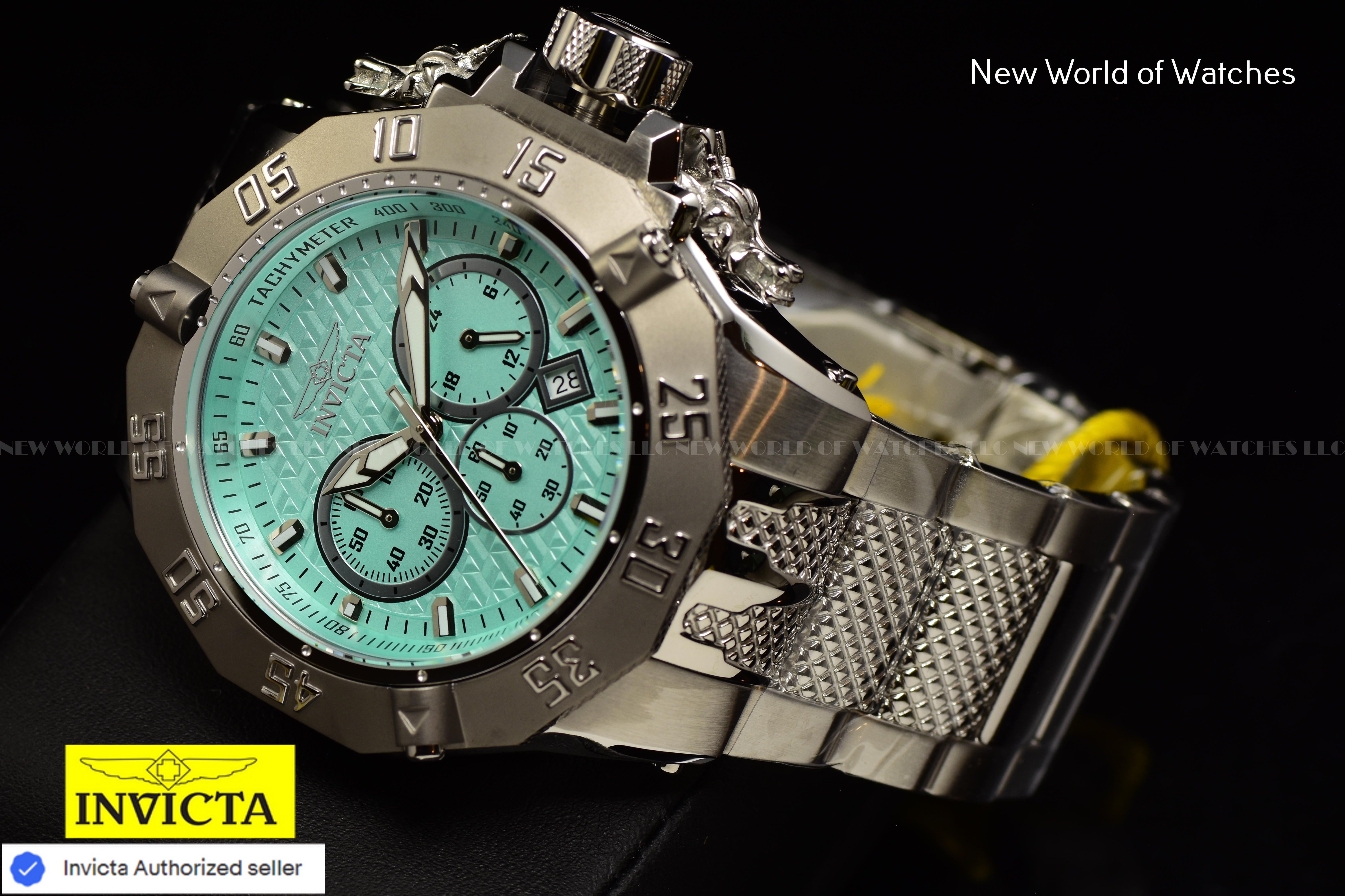 Invicta Men Subaqua Poseidon 54mm Turquoise Silver Quartz Japan Stainless Steel Watch