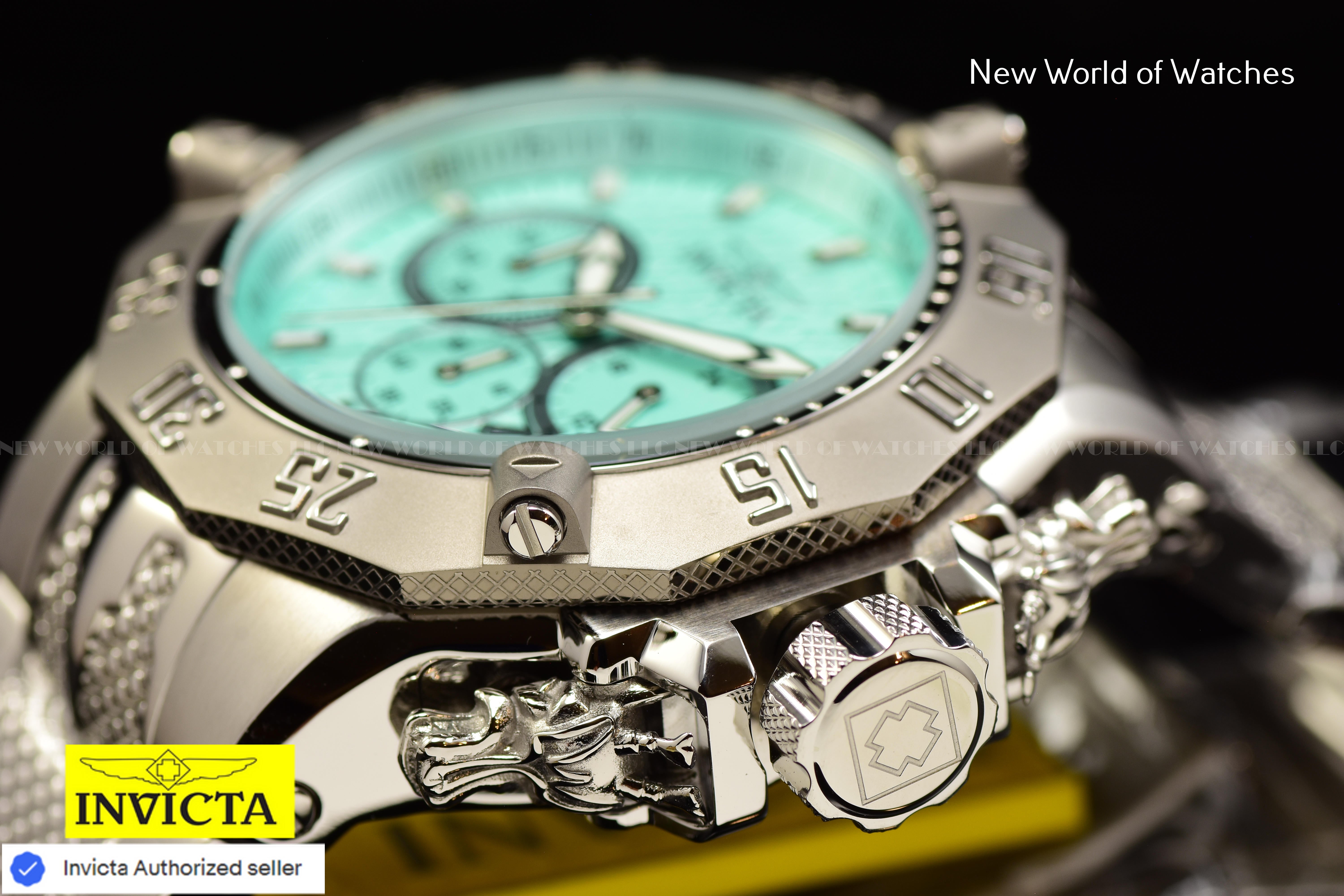 Invicta Men Subaqua Poseidon 54mm Turquoise Silver Quartz Japan Stainless Steel Watch