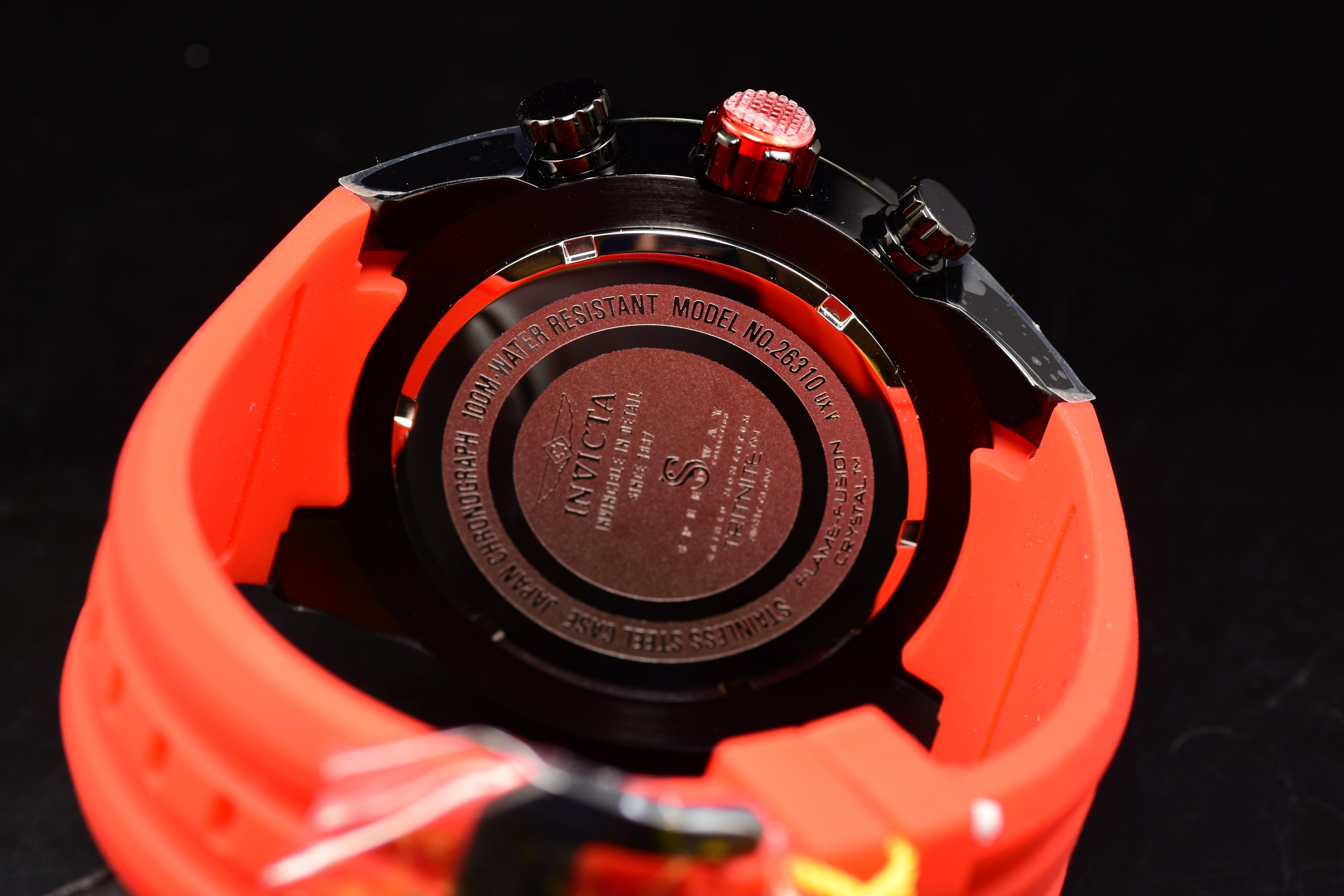 Invicta Men Speedway 50mm Red Black Quartz Japan Silicone Watch