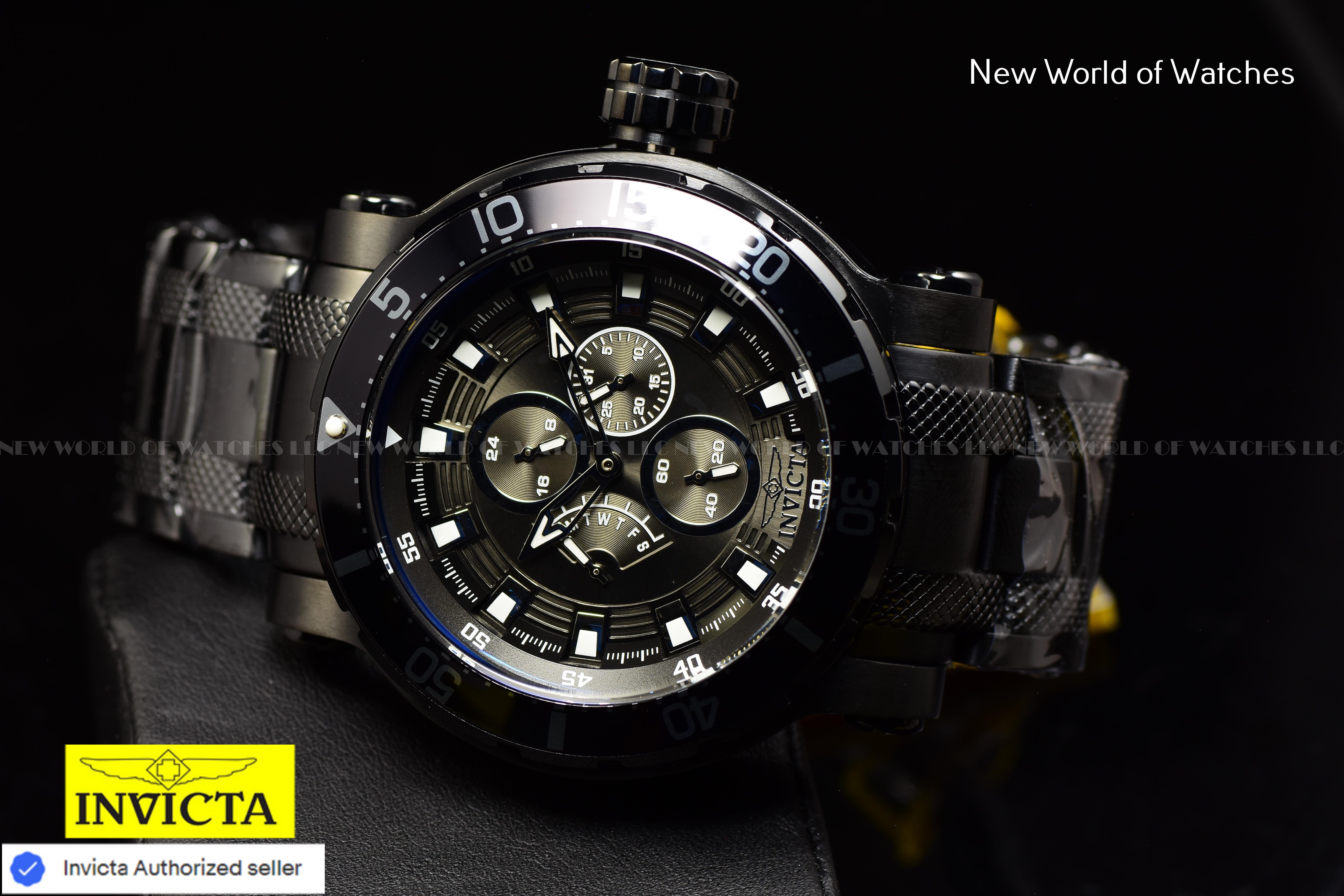 Invicta Men Coalition Forces 52mm Gunmetal Quartz Japan Brand New Stainless Steel Watch