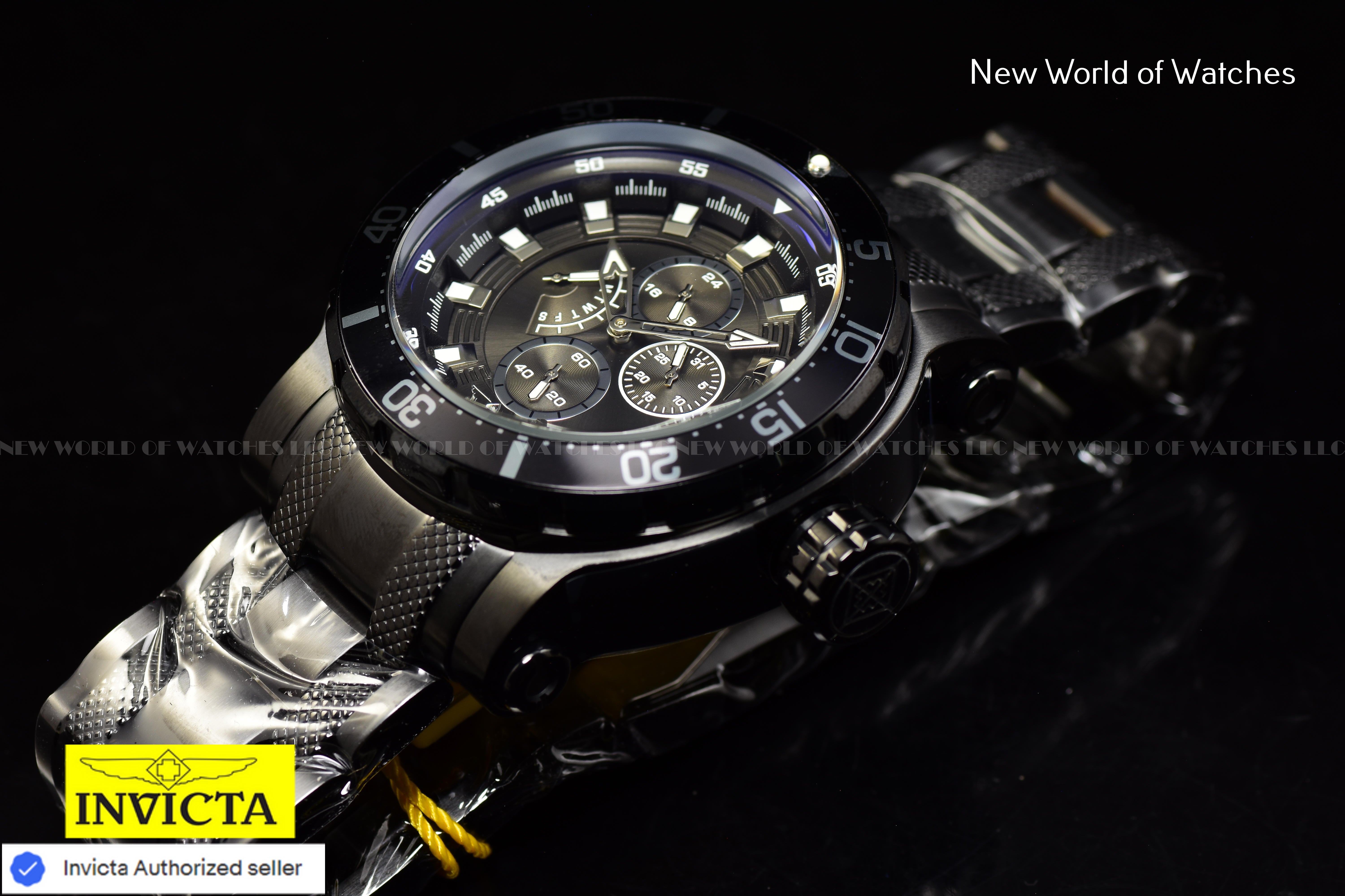 Invicta Men Coalition Forces 52mm Gunmetal Quartz Japan Brand New Stainless Steel Watch