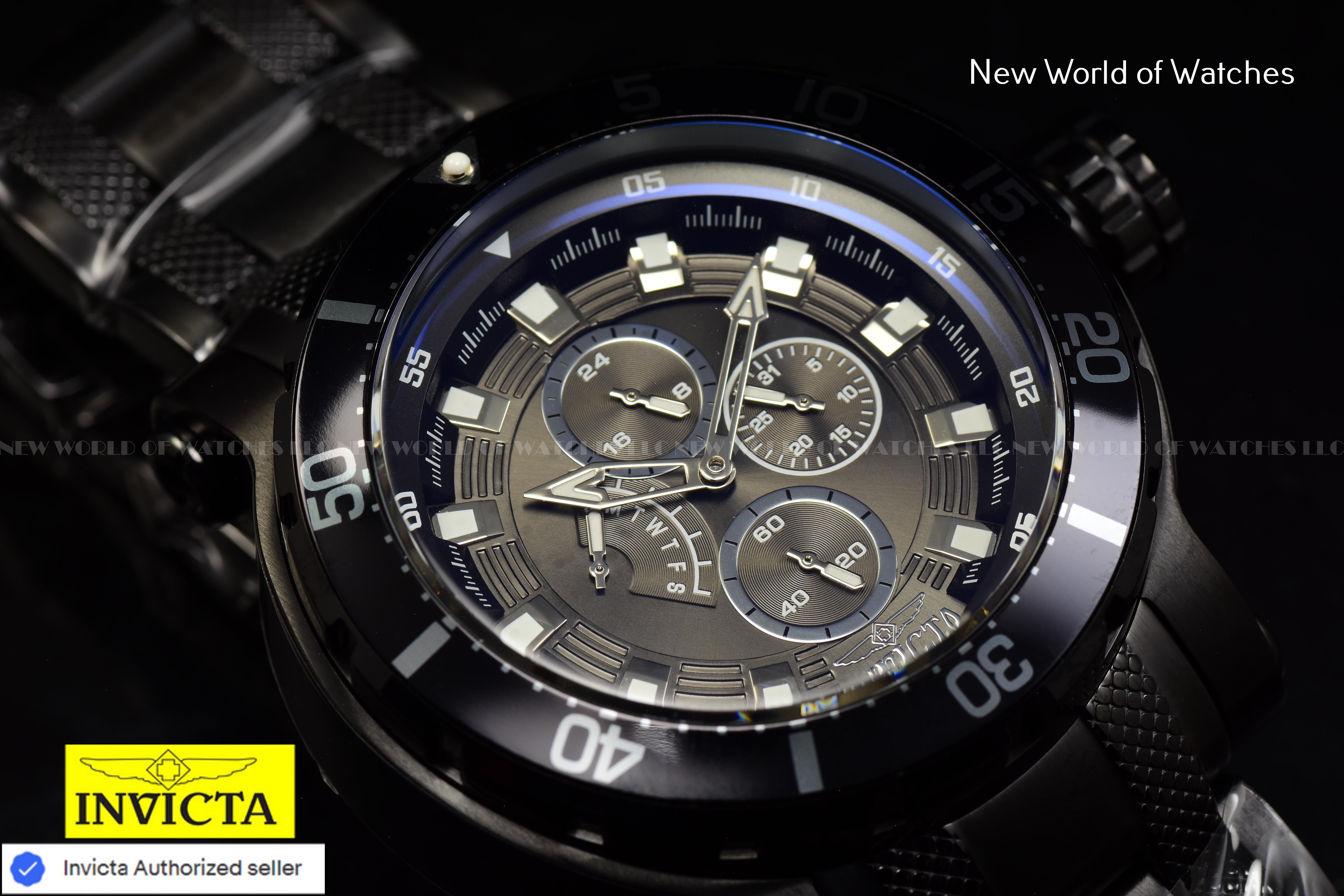 Invicta Men Coalition Forces 52mm Gunmetal Quartz Japan Brand New Stainless Steel Watch