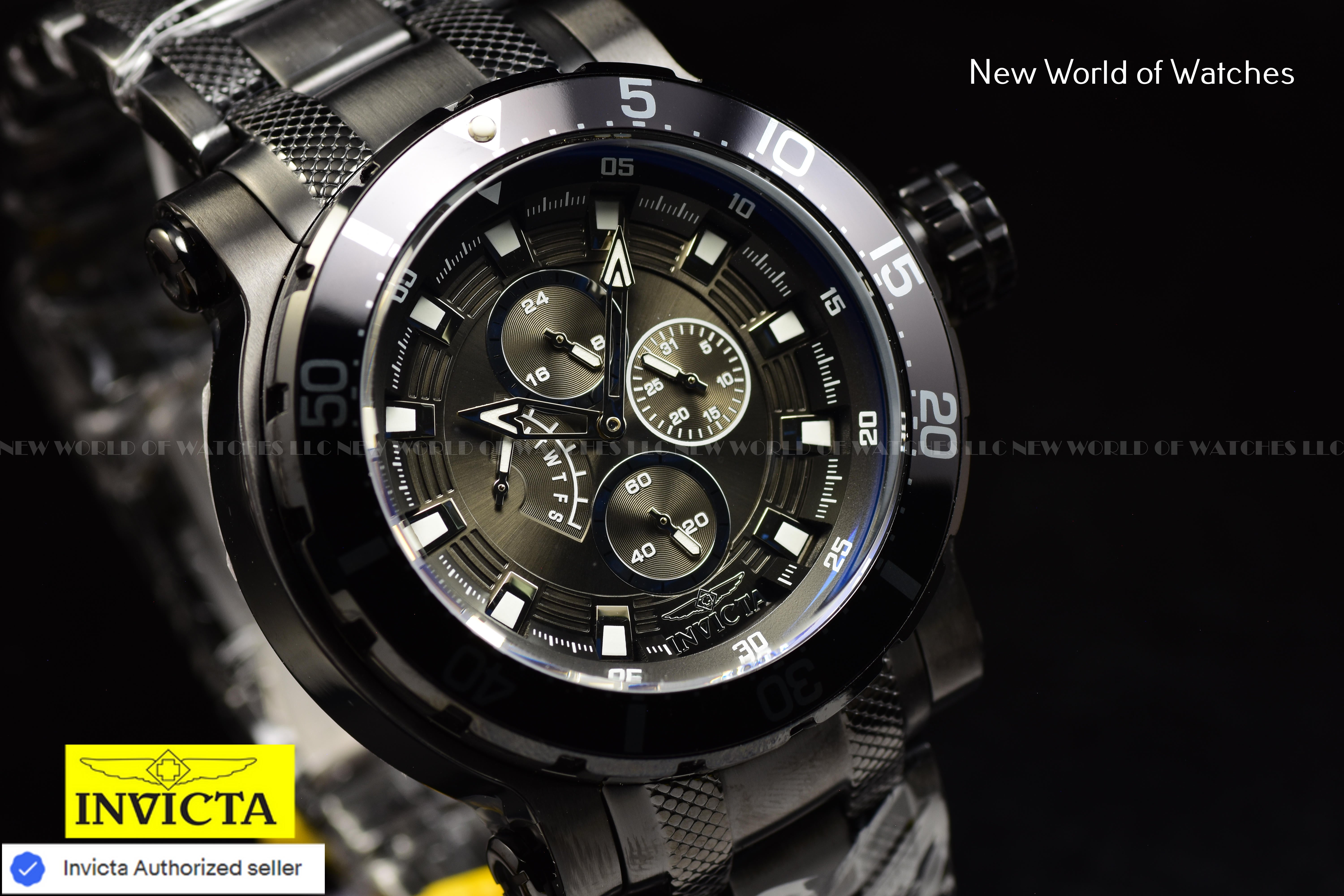 Invicta Men Coalition Forces 52mm Gunmetal Quartz Japan Brand New Stainless Steel Watch