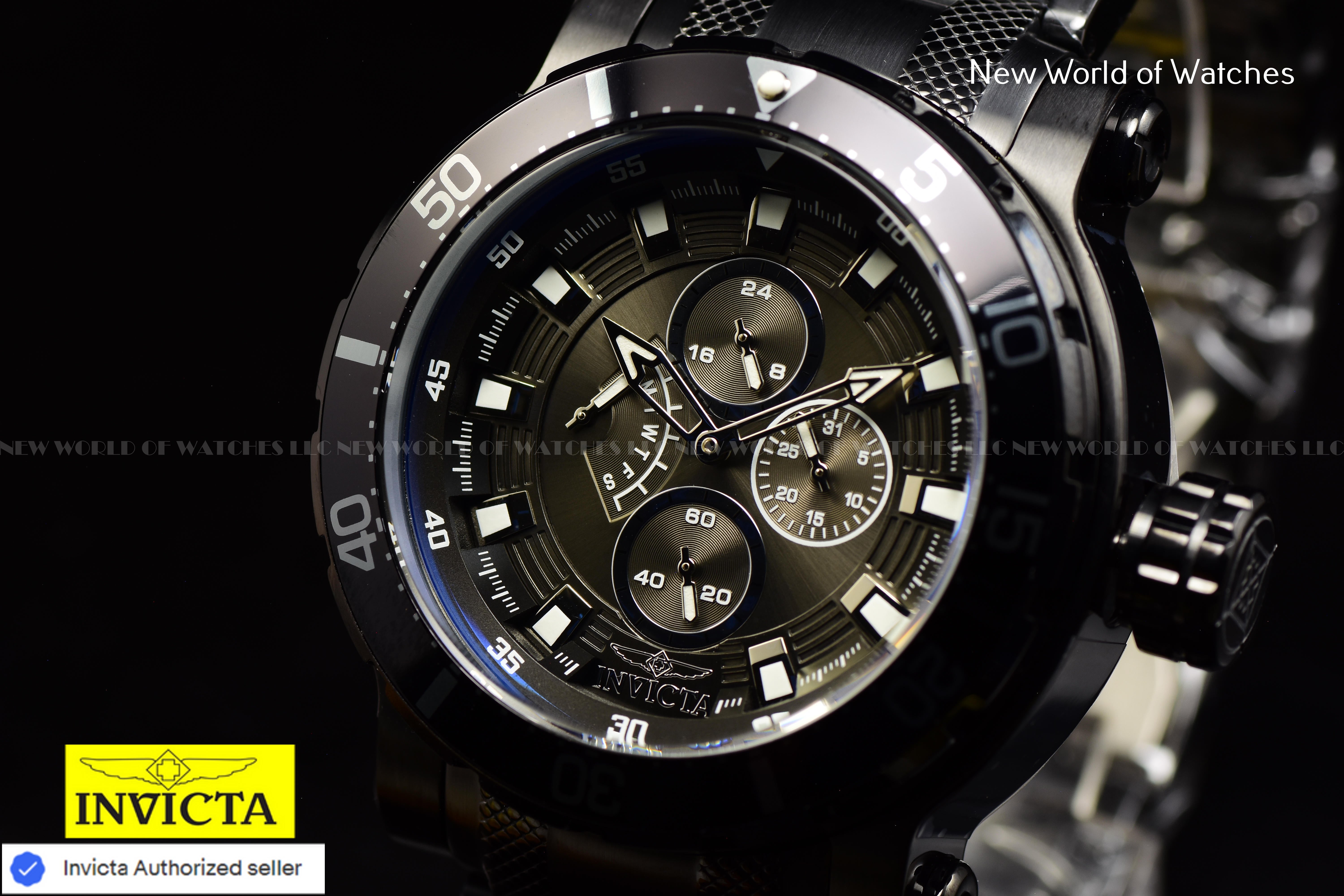 Invicta Men Coalition Forces 52mm Gunmetal Quartz Japan Brand New Stainless Steel Watch