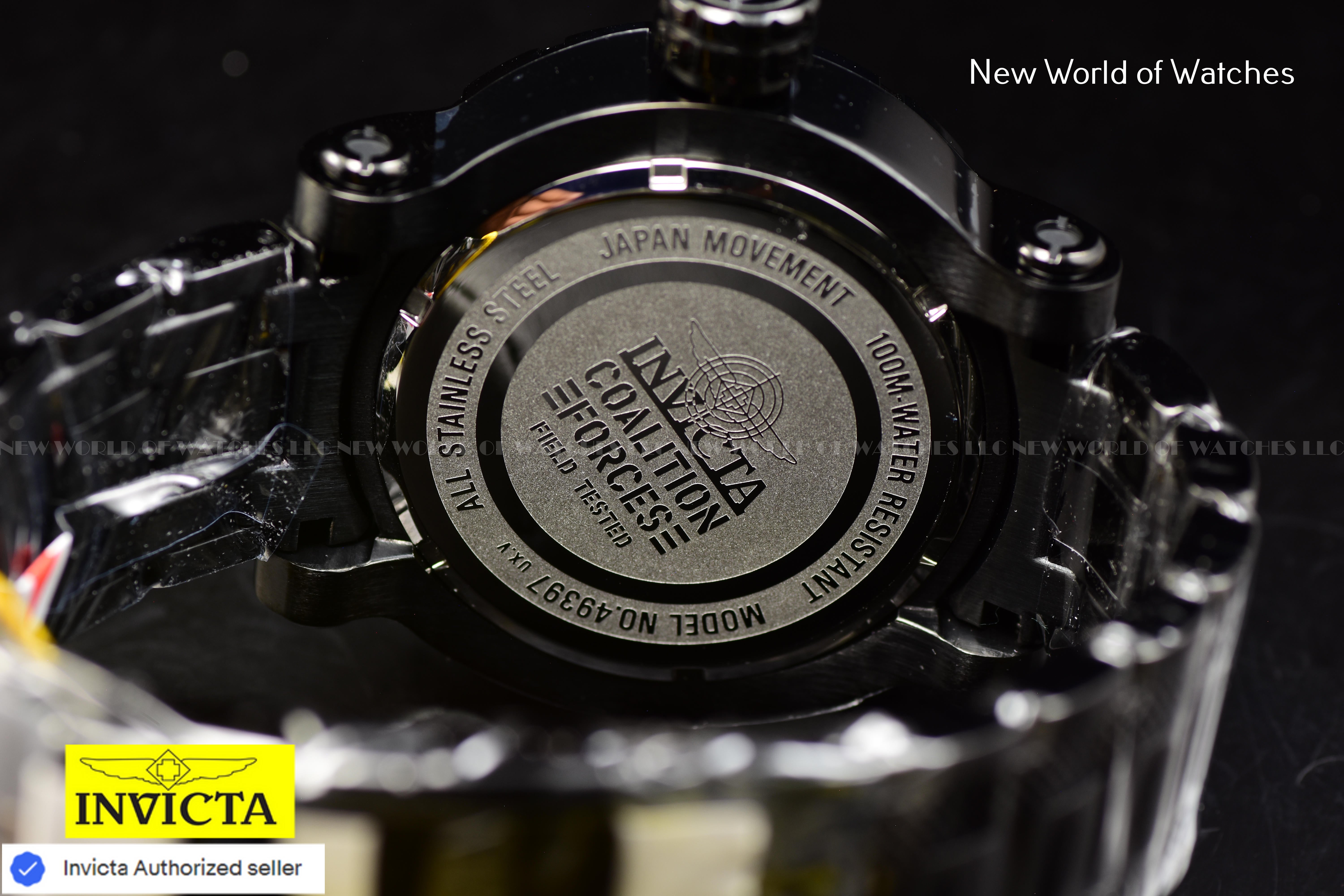 Invicta Men Coalition Forces 52mm Gunmetal Quartz Japan Brand New Stainless Steel Watch