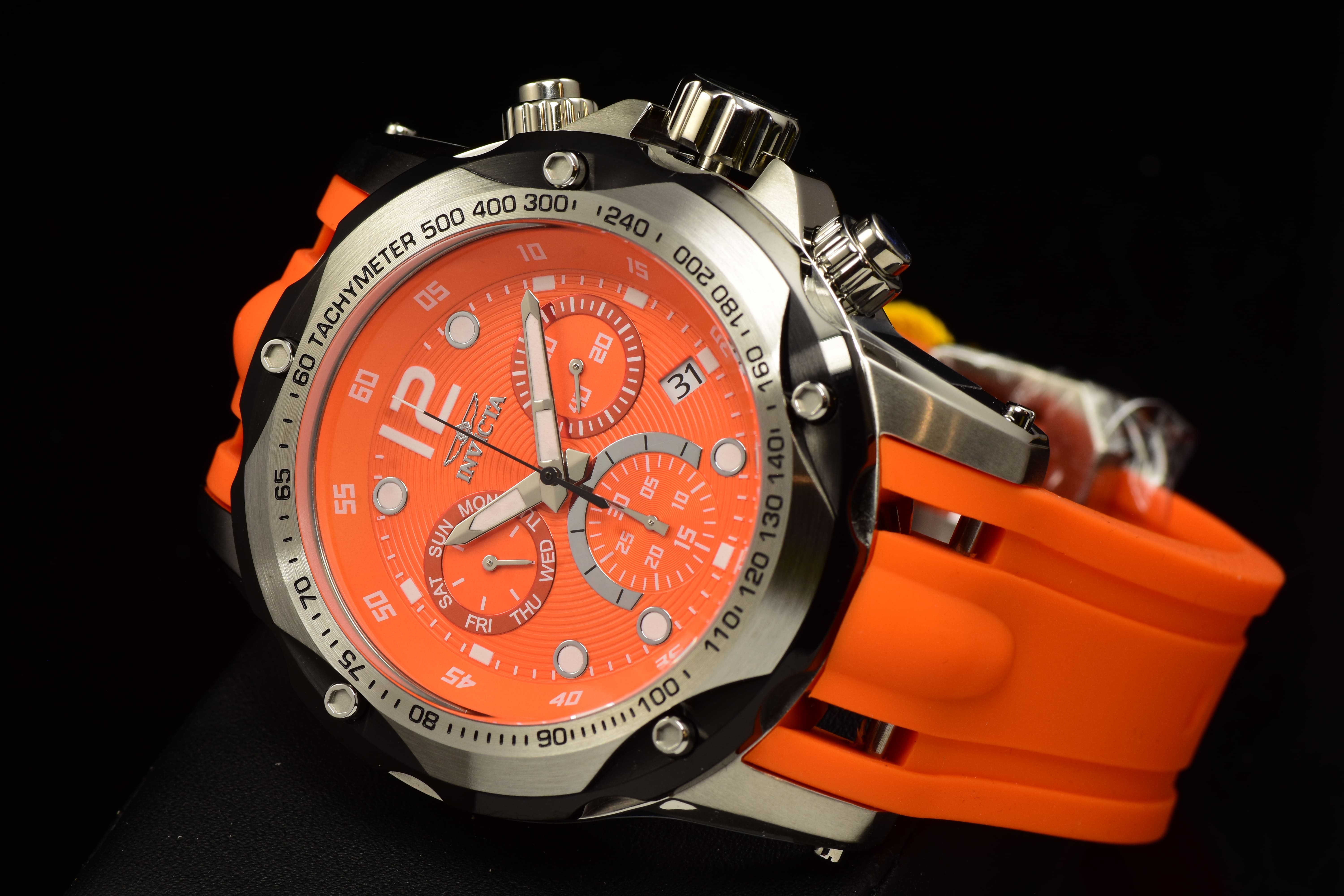 Invicta Men Speedway 51mm Orange Quartz Thailand Silicone Watch