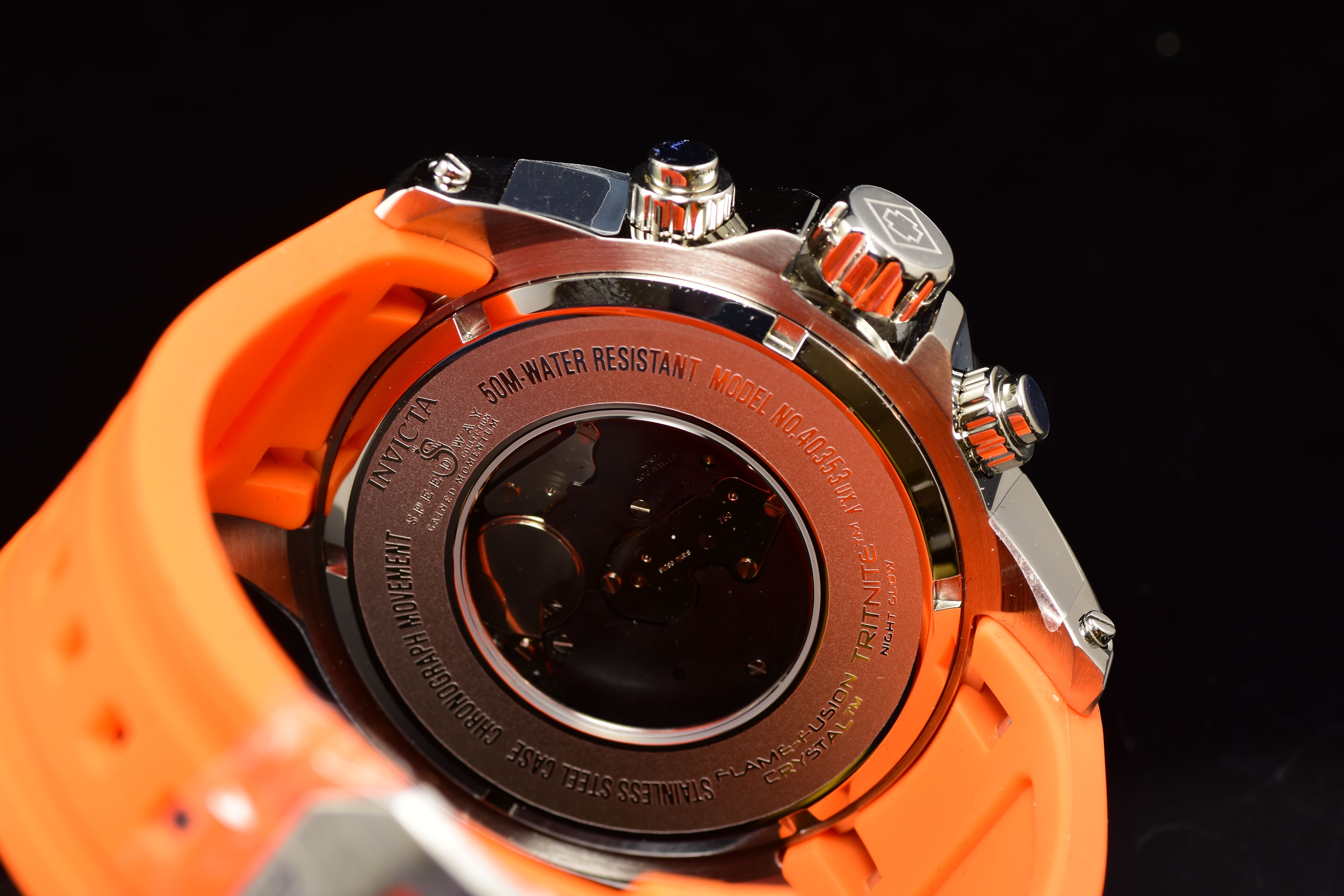 Invicta Men Speedway 51mm Orange Quartz Thailand Silicone Watch