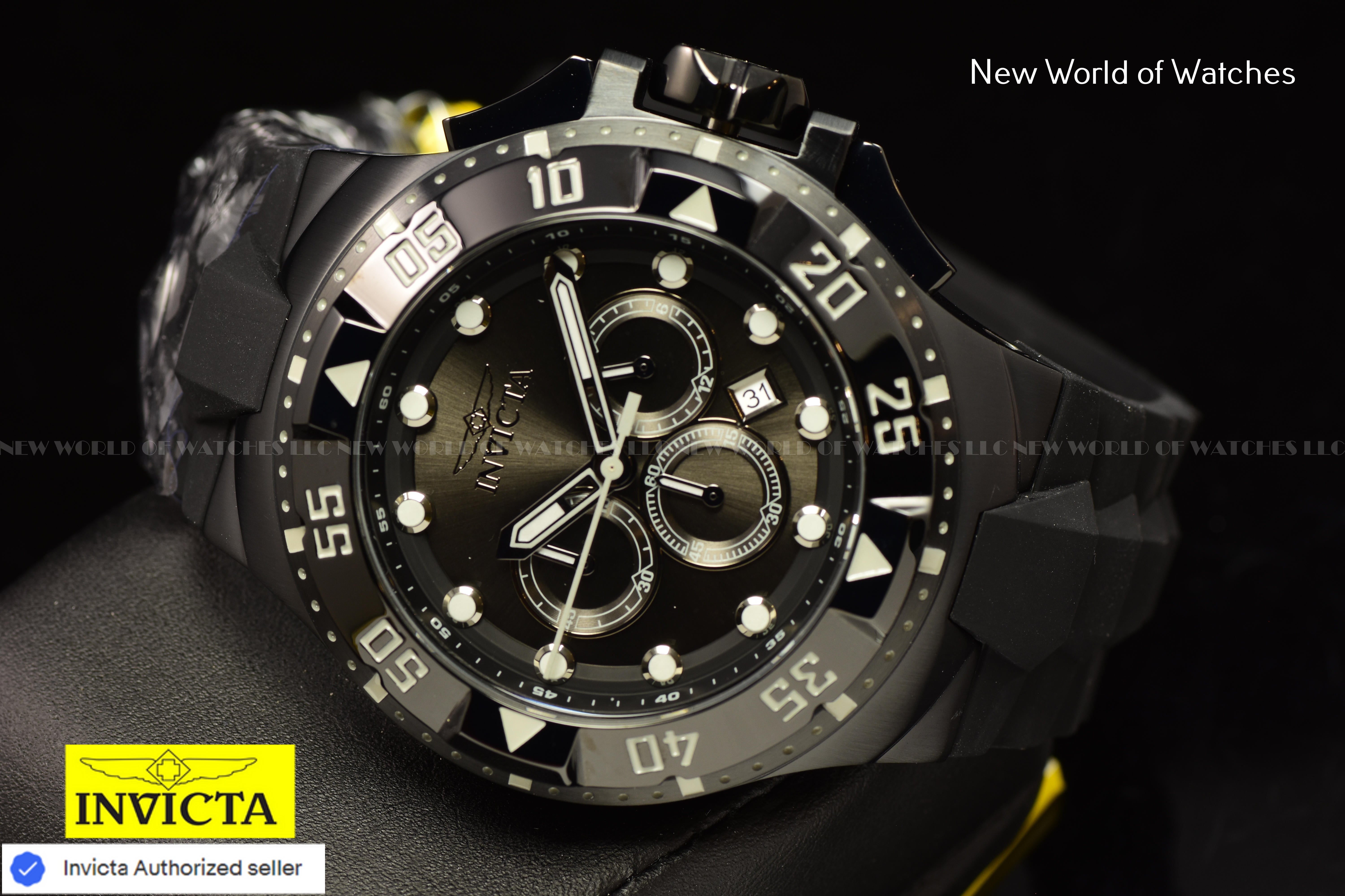 Invicta Men Excursion 50mm Grey Black Quartz Japan Silicone Watch