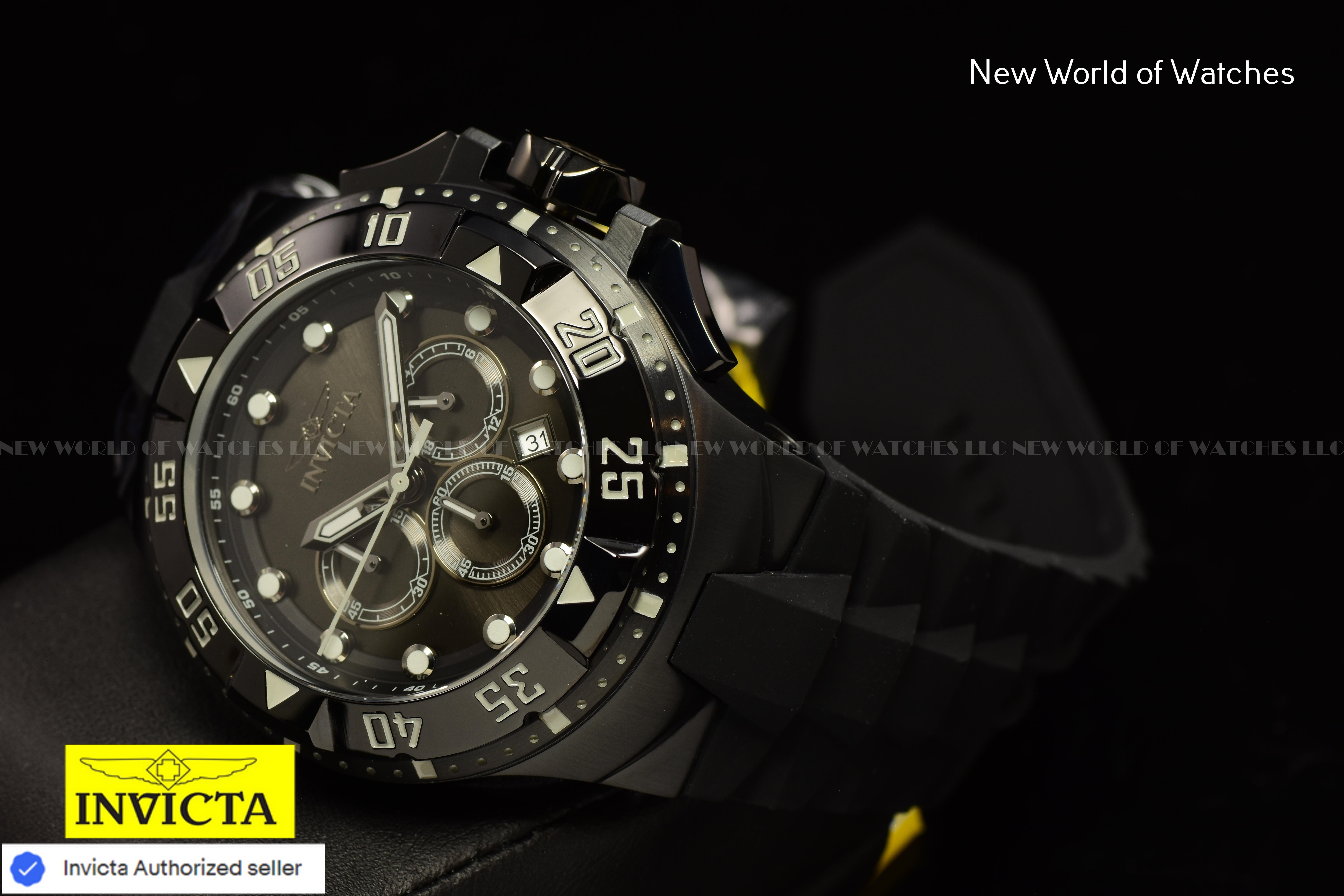 Invicta Men Excursion 50mm Grey Black Quartz Japan Silicone Watch