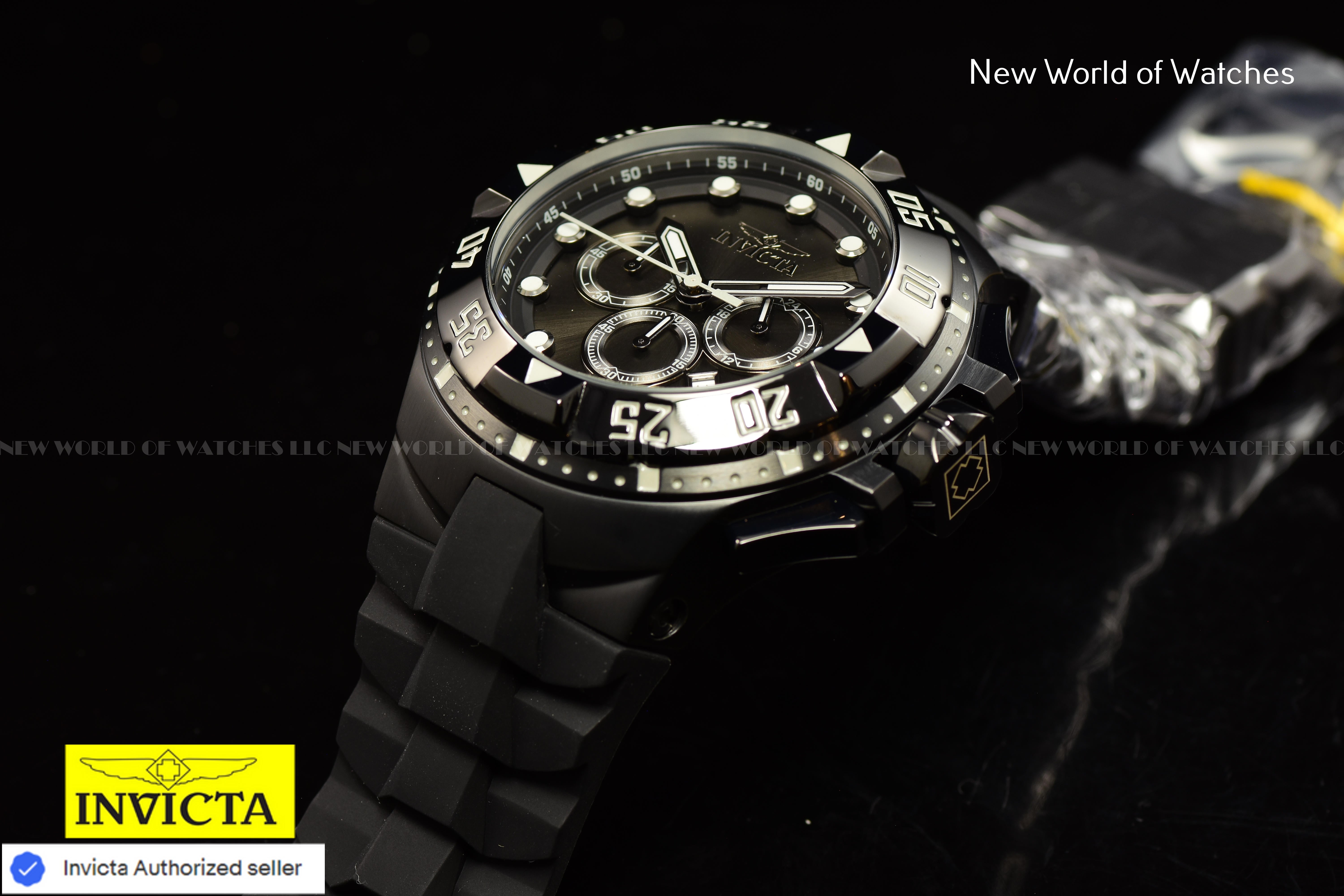 Invicta Men Excursion 50mm Grey Black Quartz Japan Silicone Watch
