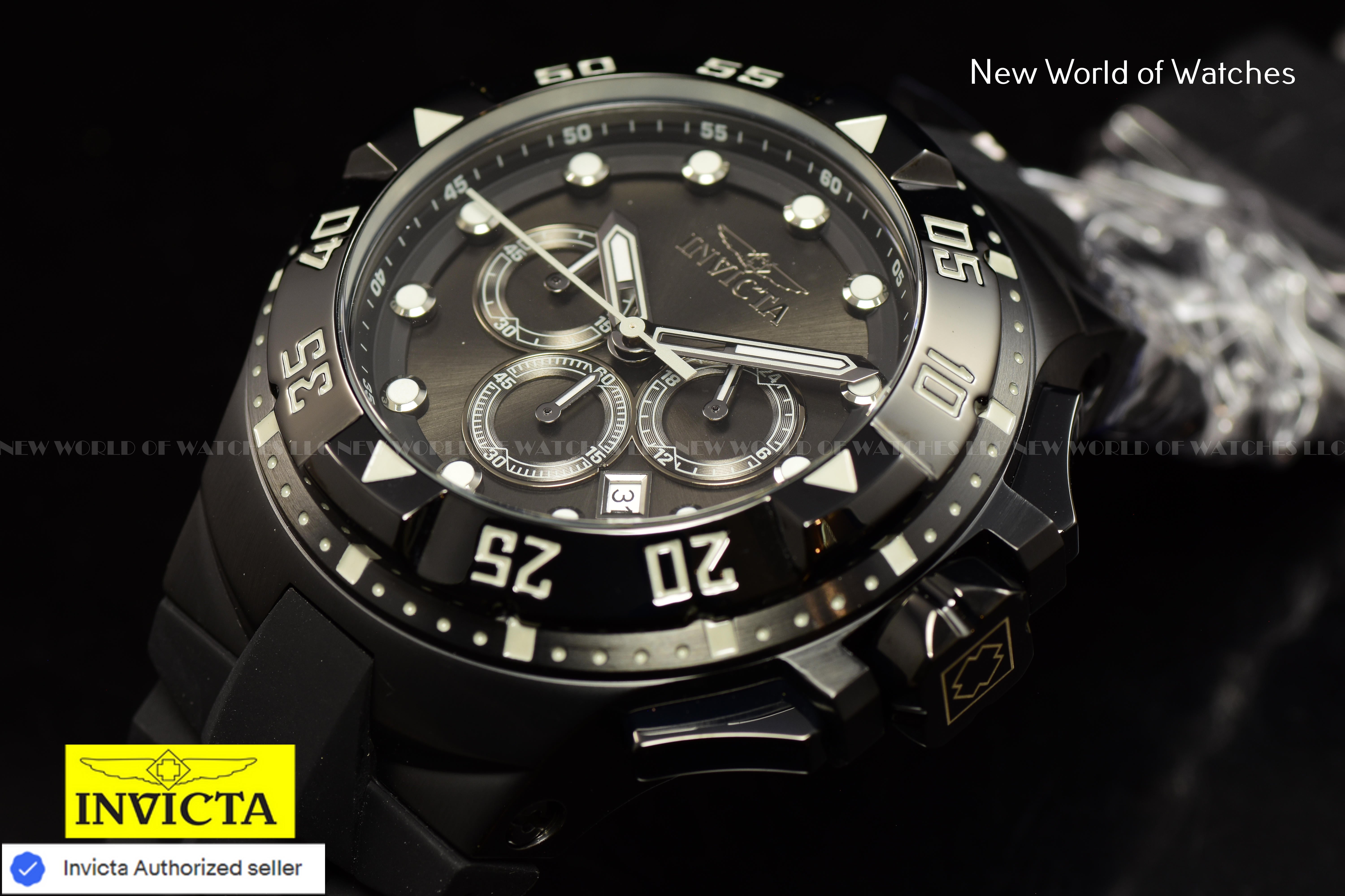 Invicta Men Excursion 50mm Grey Black Quartz Japan Silicone Watch
