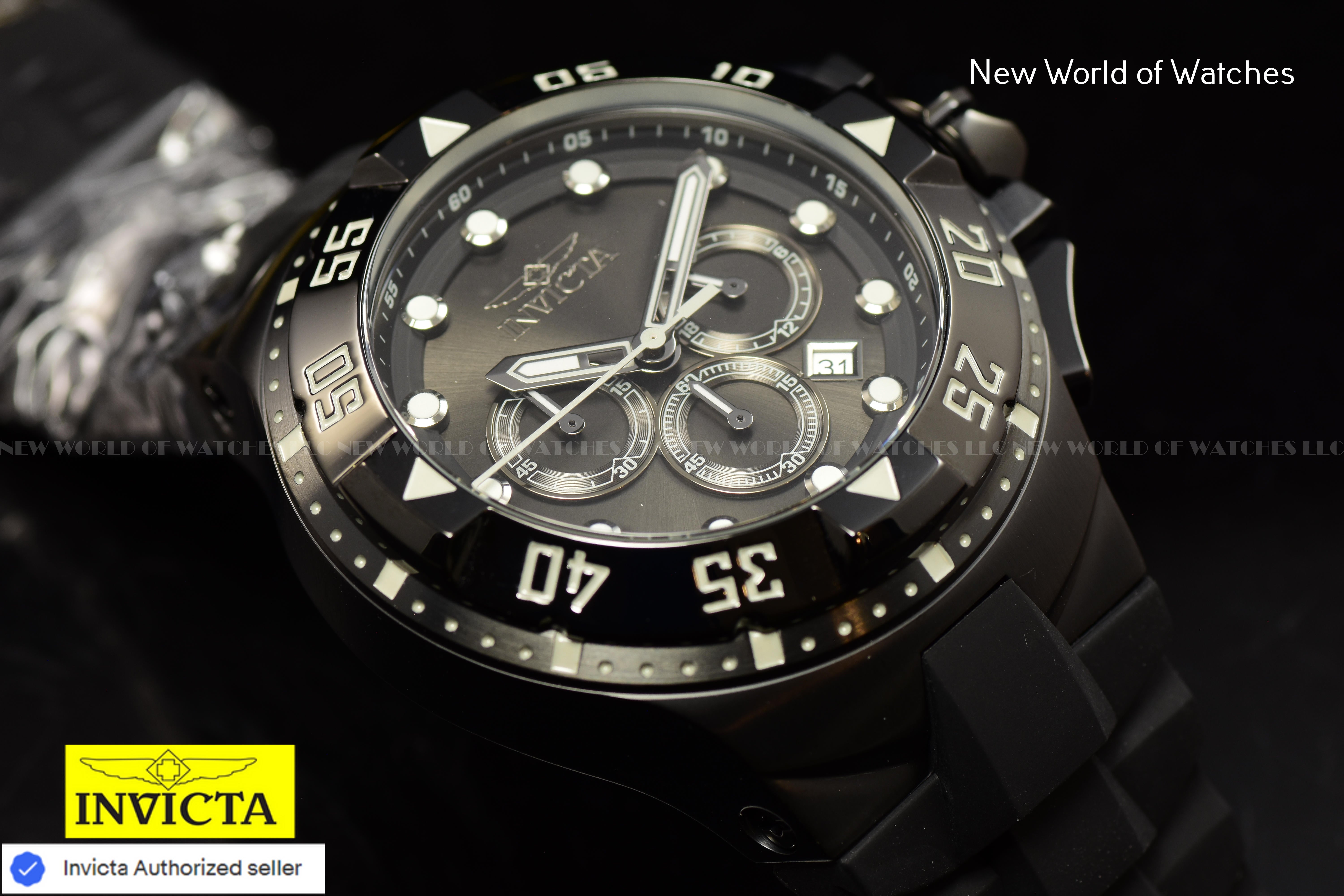 Invicta Men Excursion 50mm Grey Black Quartz Japan Silicone Watch