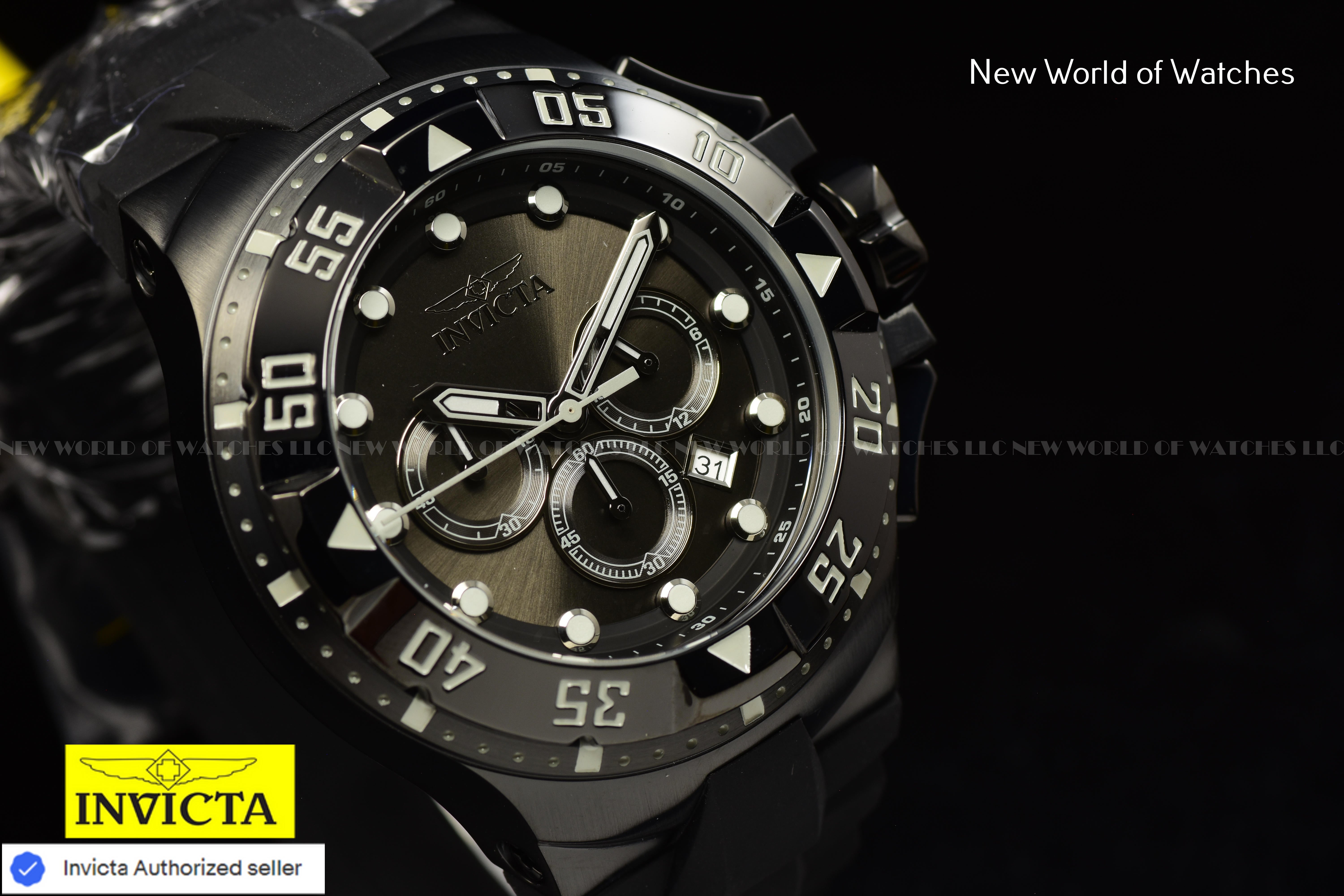 Invicta Men Excursion 50mm Grey Black Quartz Japan Silicone Watch