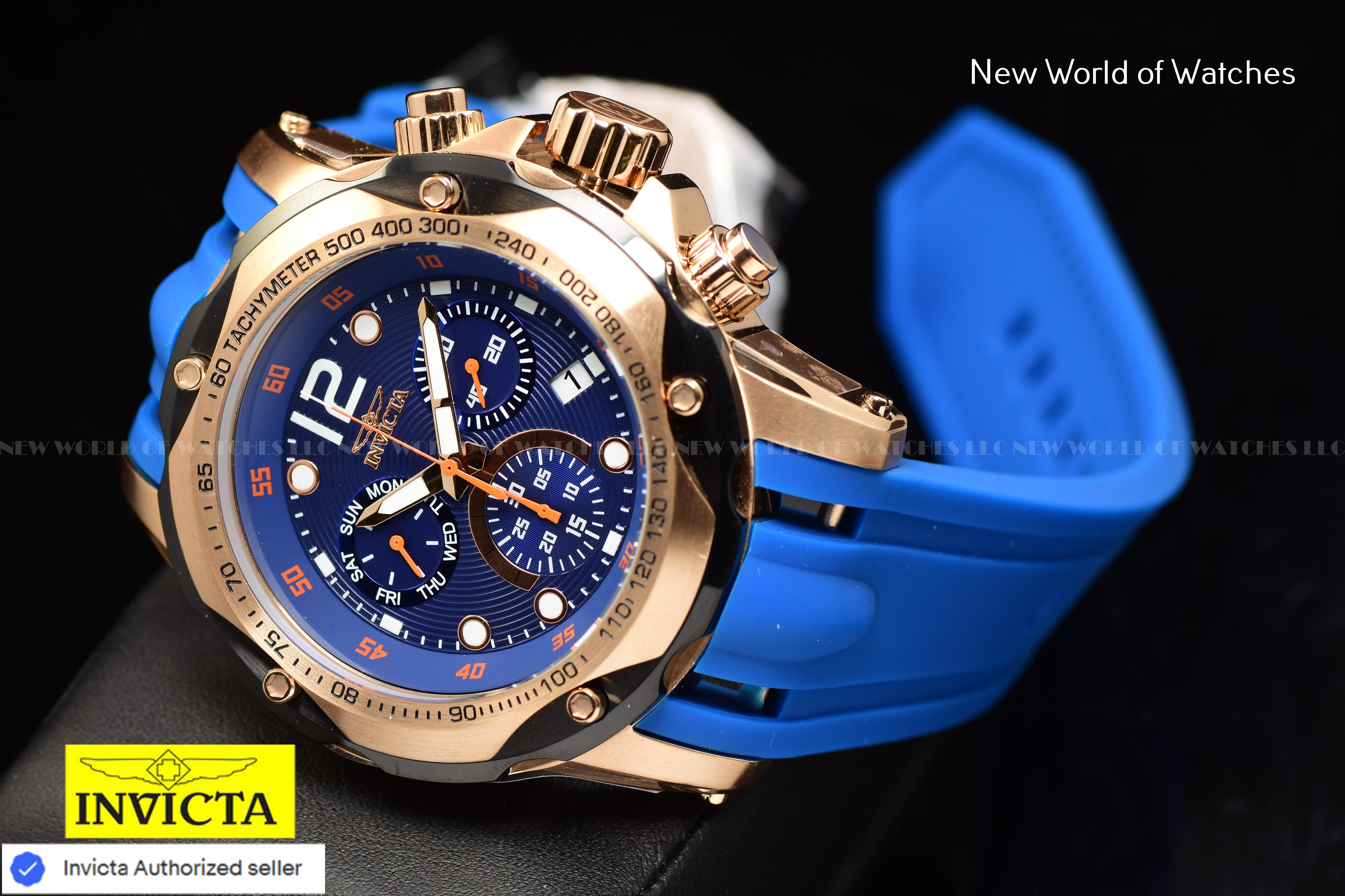 Invicta Men Speedway 51mm Blue Quartz Thailand Silicone Watch