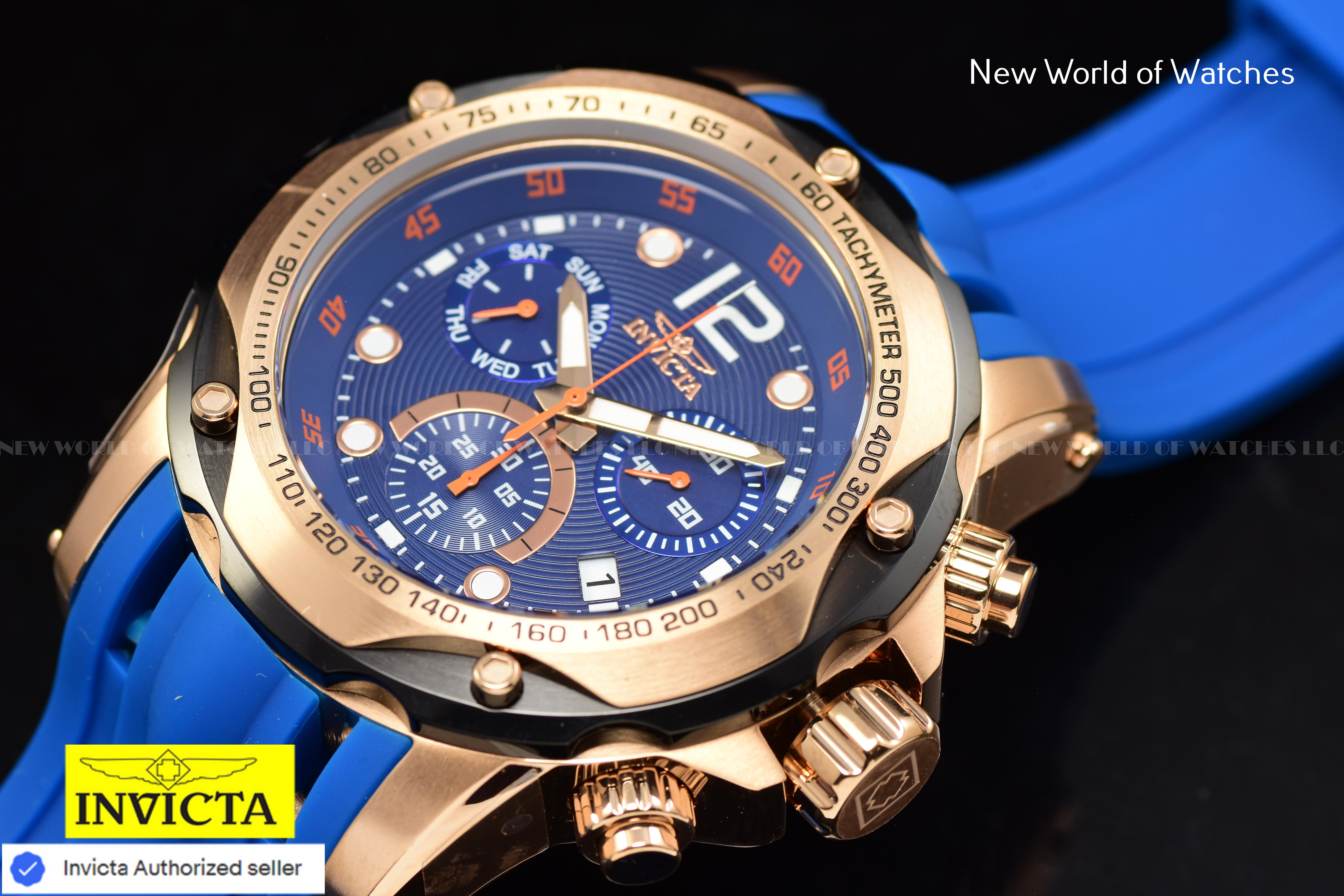Invicta Men Speedway 51mm Blue Quartz Thailand Silicone Watch