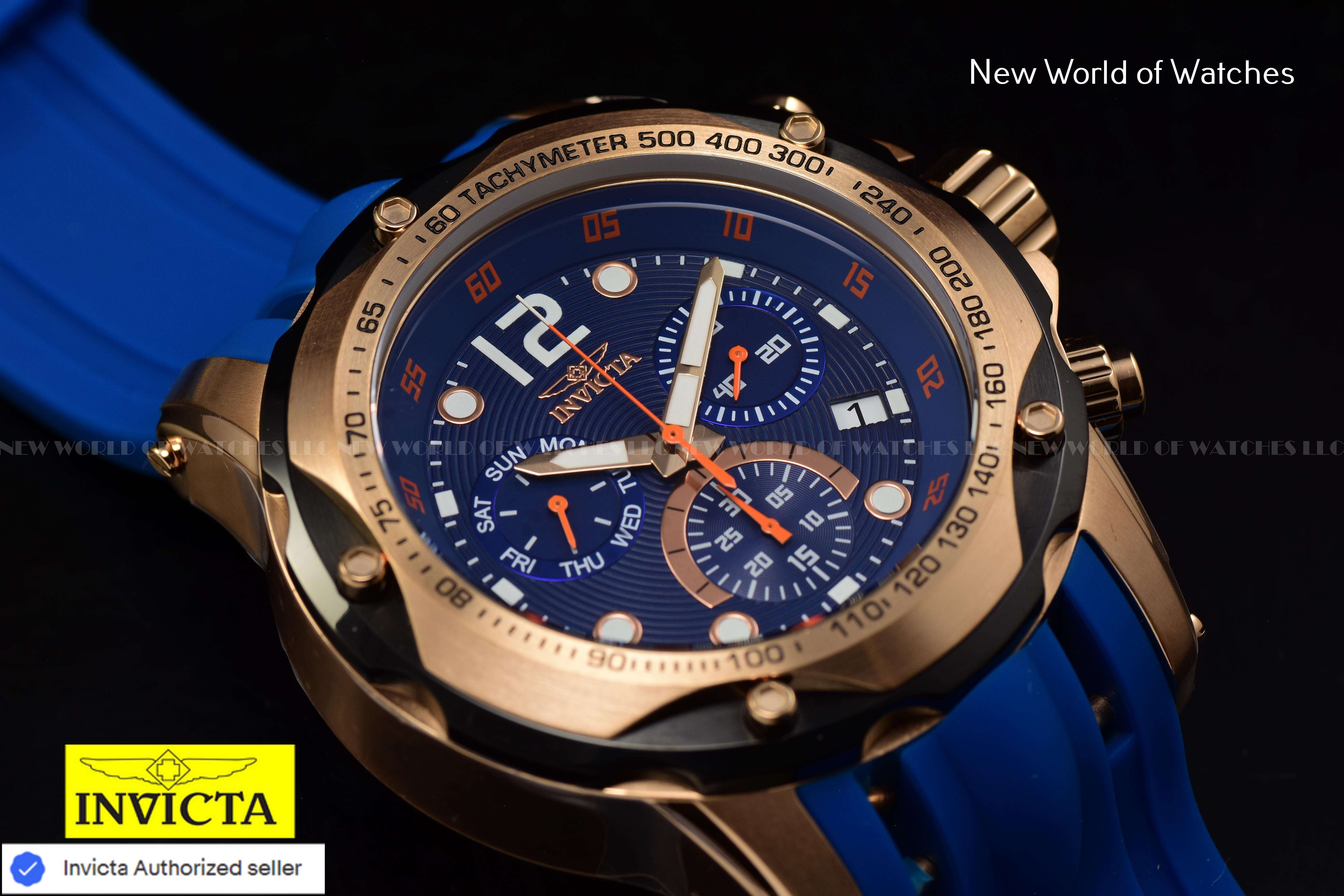 Invicta Men Speedway 51mm Blue Quartz Thailand Silicone Watch