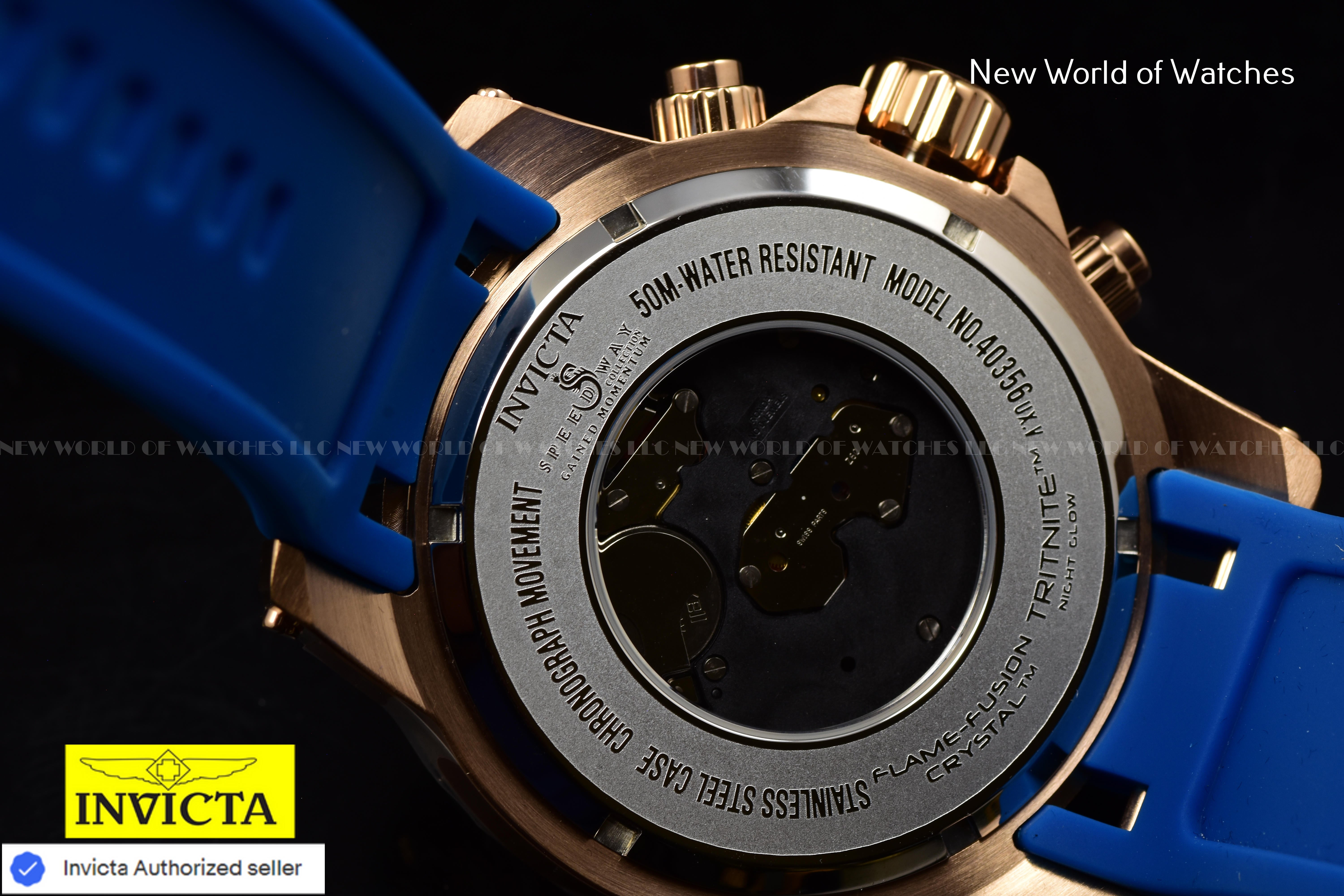 Invicta Men Speedway 51mm Blue Quartz Thailand Silicone Watch