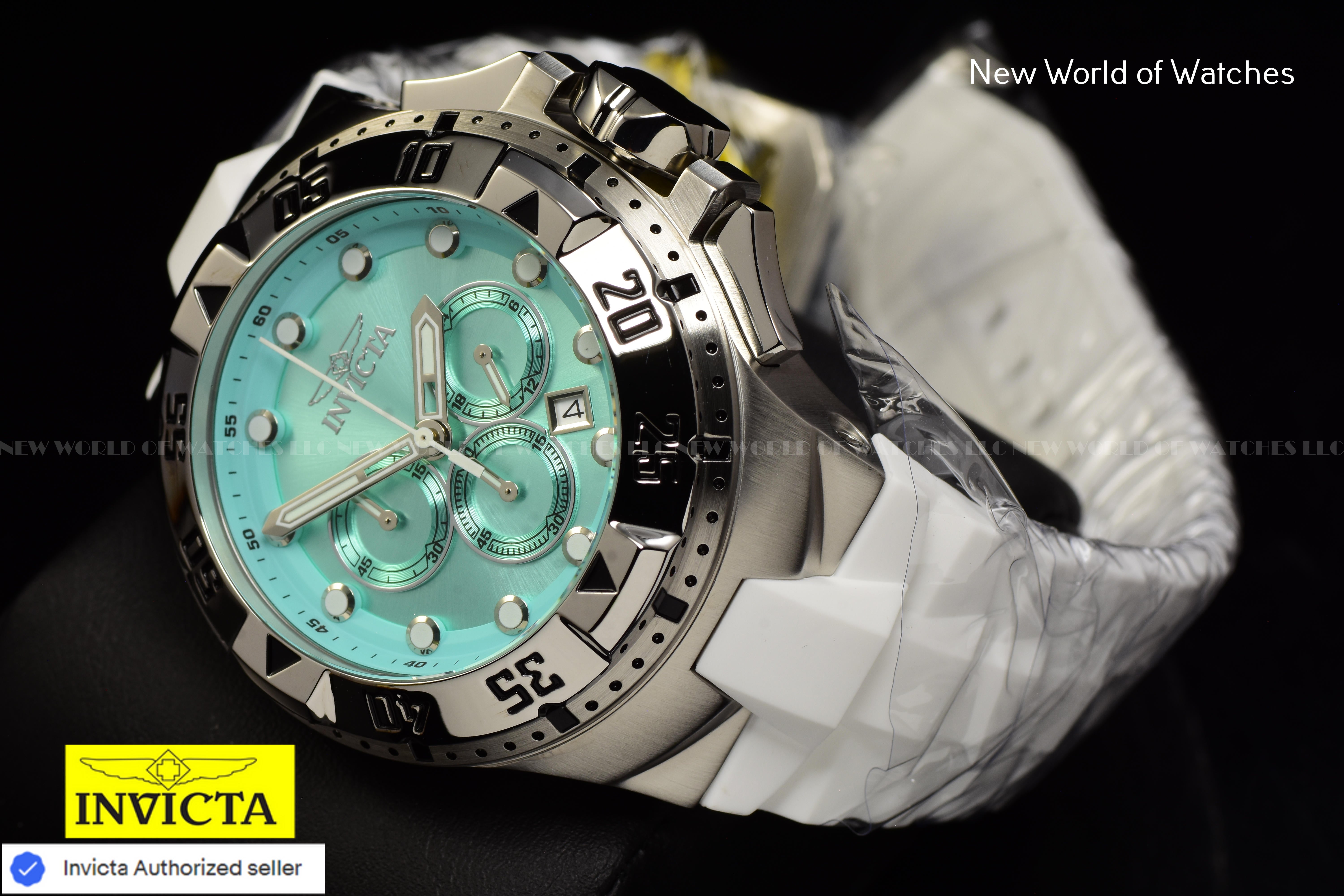 Invicta Men Excursion 50mm Turquoise Quartz Japan Silicone Watch