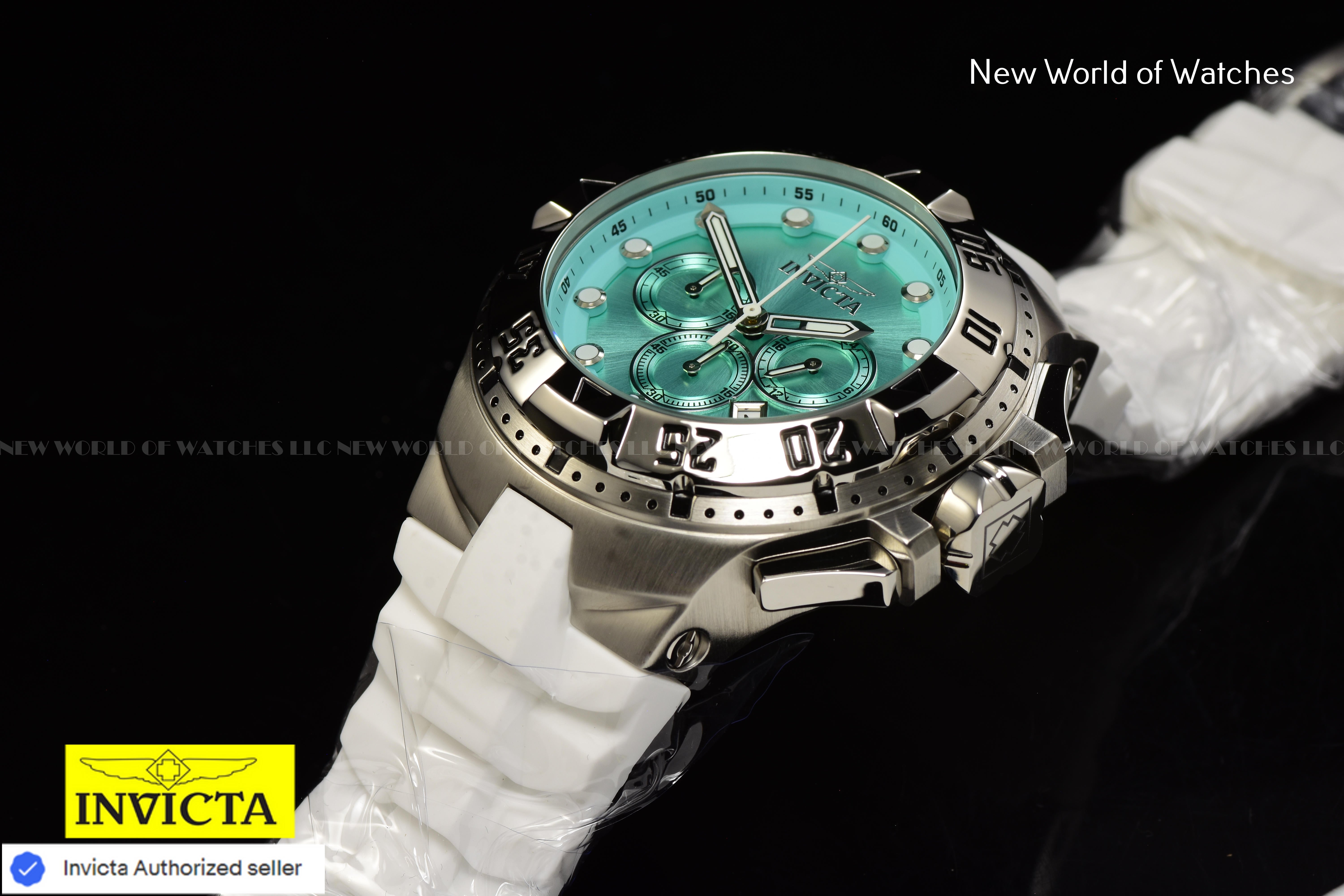 Invicta Men Excursion 50mm Turquoise Quartz Japan Silicone Watch
