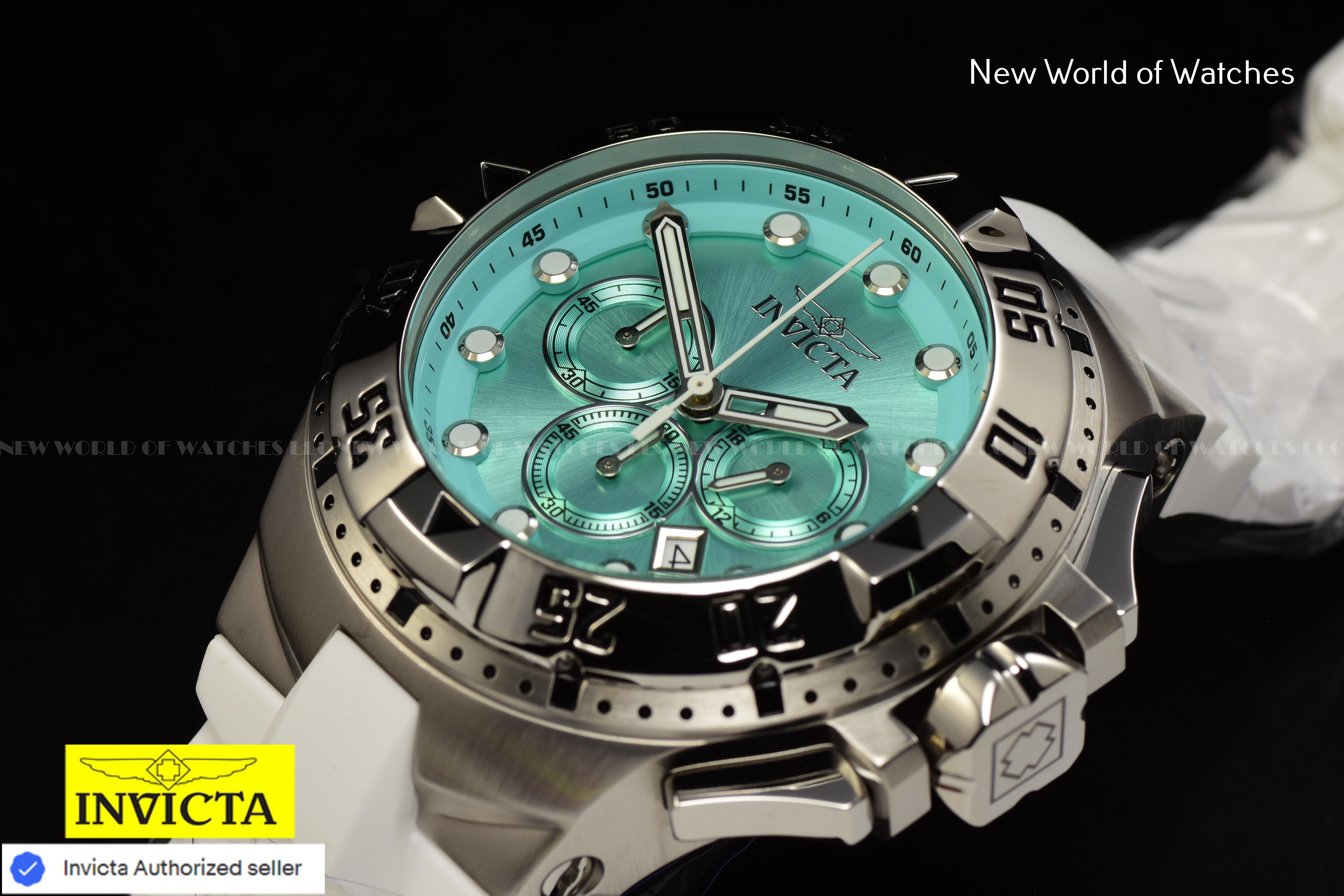 Invicta Men Excursion 50mm Turquoise Quartz Japan Silicone Watch