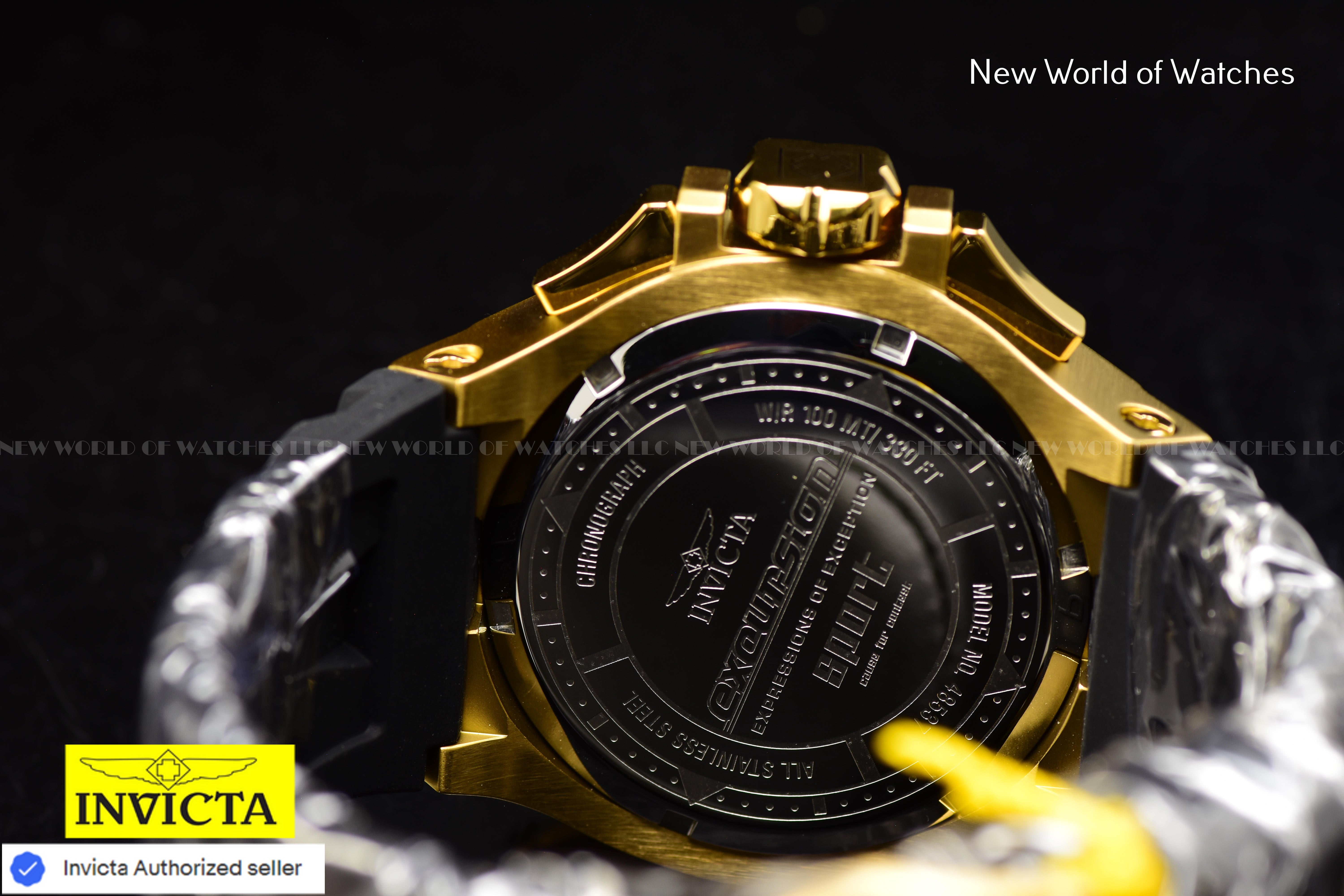 Invicta Men Excursion 50mm Green Black Quartz Japan Silicone Watch