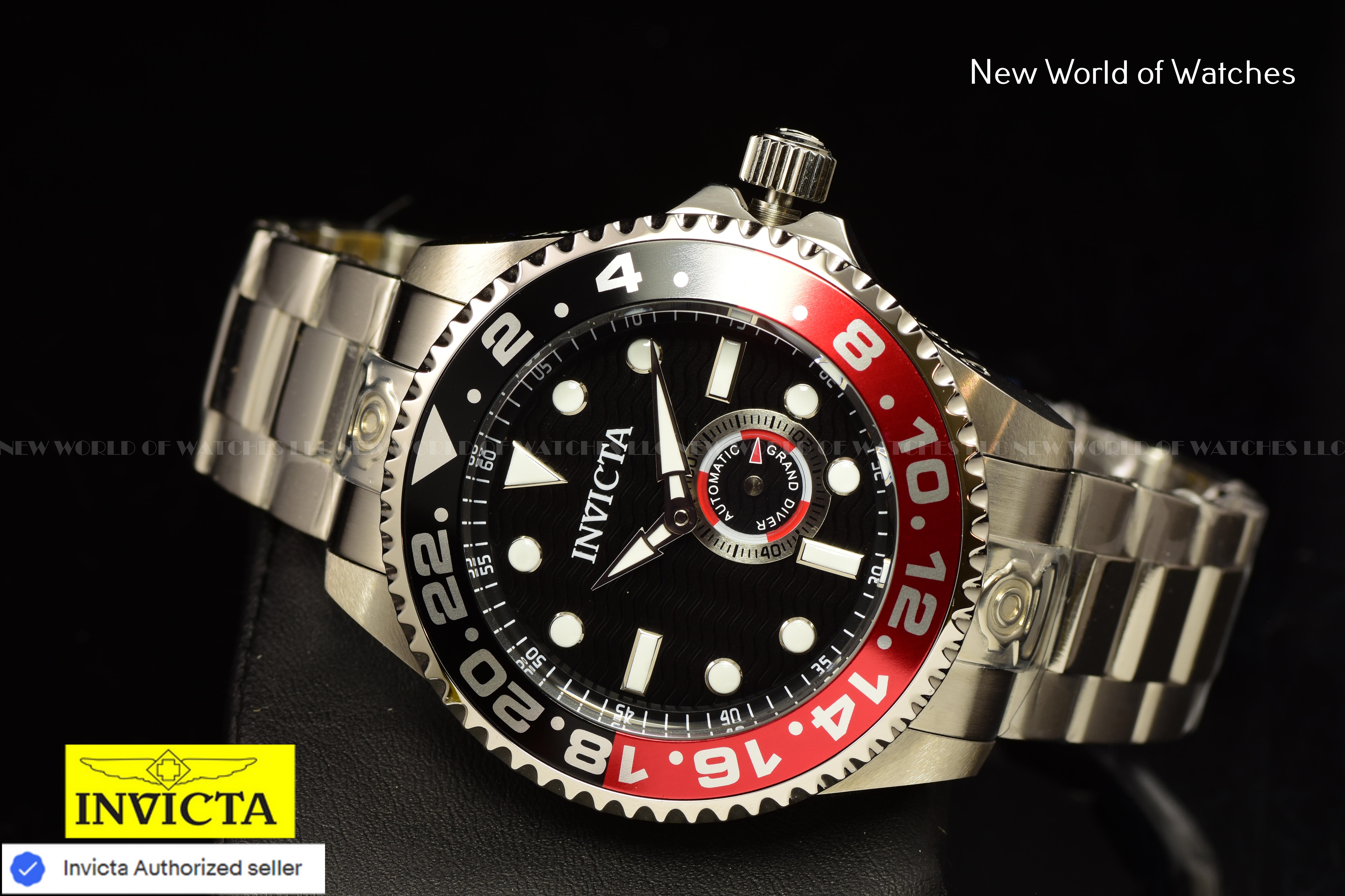 Invicta Men's Pro Diver 47mm Black Automatic Japan Stainless Steel Red Black Bezel Watch