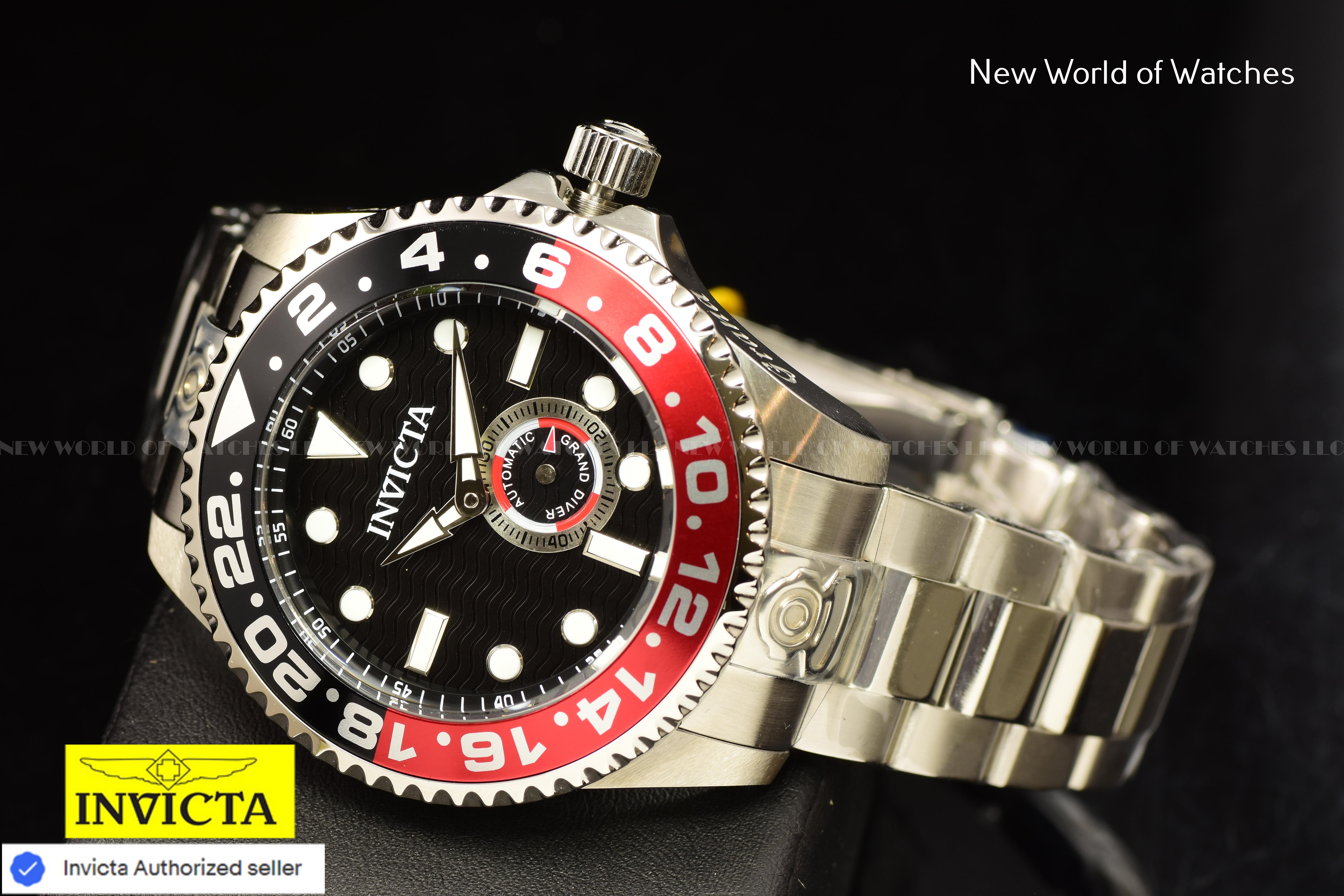 Invicta Men's Pro Diver 47mm Black Automatic Japan Stainless Steel Red Black Bezel Watch