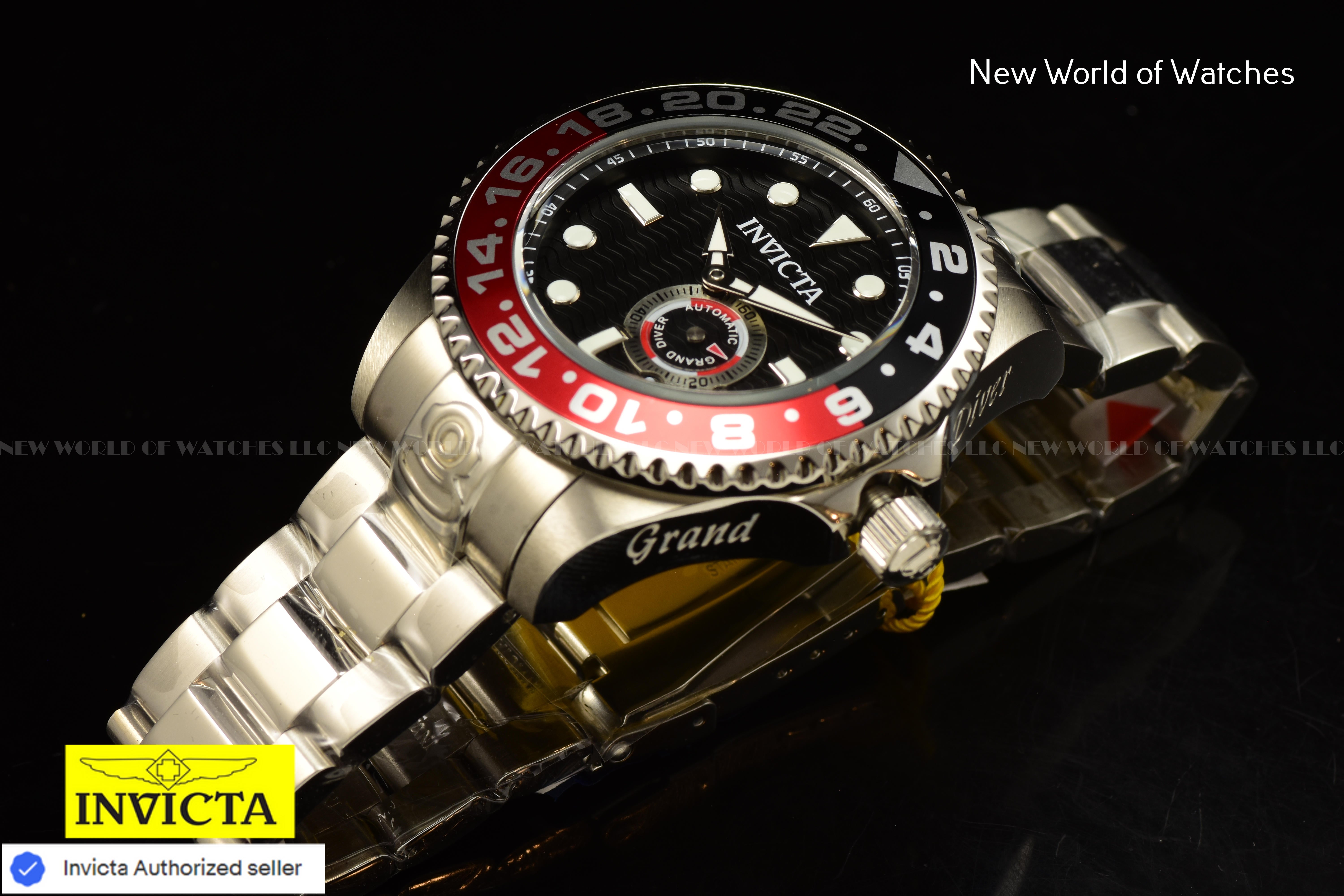 Invicta Men's Pro Diver 47mm Black Automatic Japan Stainless Steel Red Black Bezel Watch