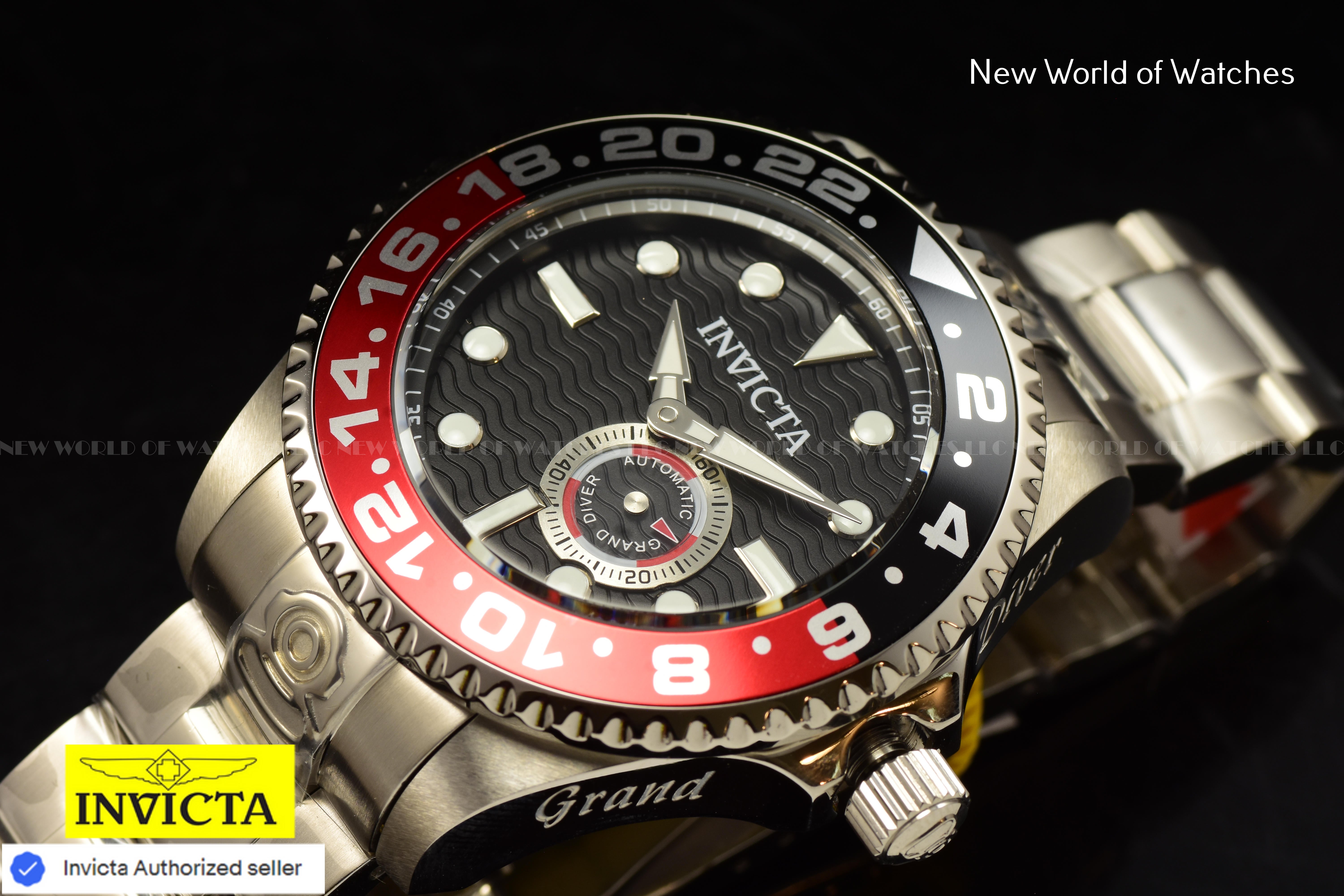 Invicta Men's Pro Diver 47mm Black Automatic Japan Stainless Steel Red Black Bezel Watch