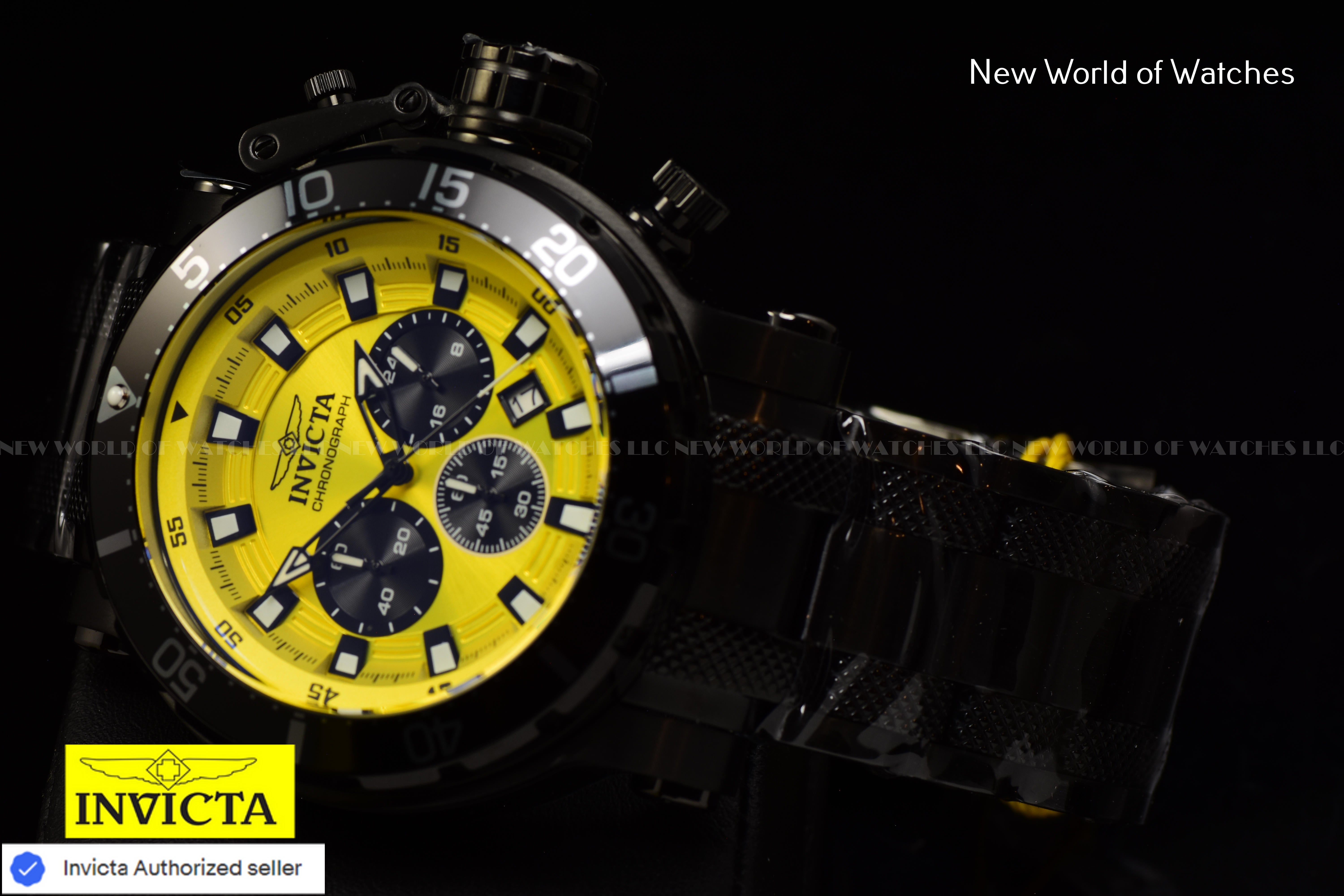 Invicta Men Coalition Forces 52mm Yellow Quartz Japan Stainless Steel Watch
