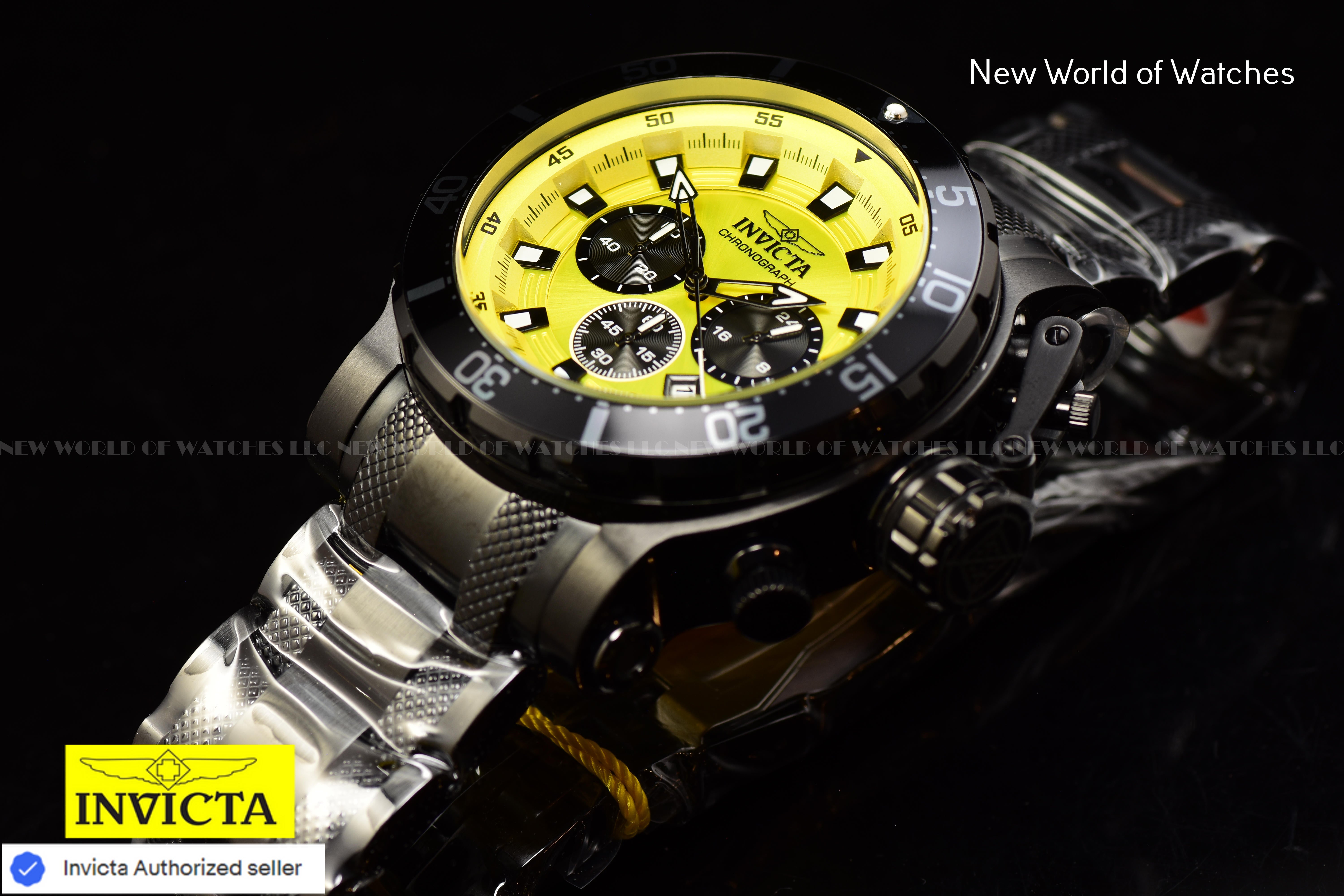 Invicta Men Coalition Forces 52mm Yellow Quartz Japan Stainless Steel Watch